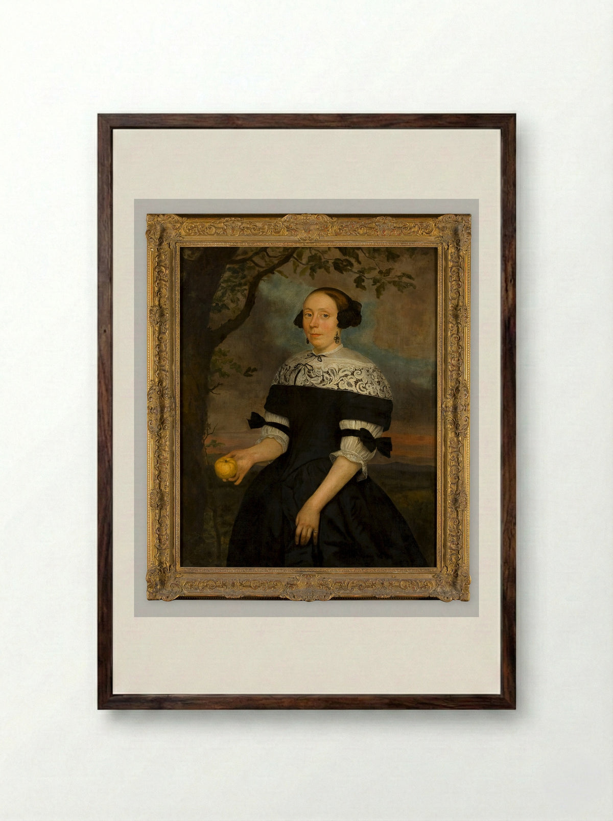 Portrait of Barend Hakvoort - Hendrick ten Oever - Framed Print Dark Wood