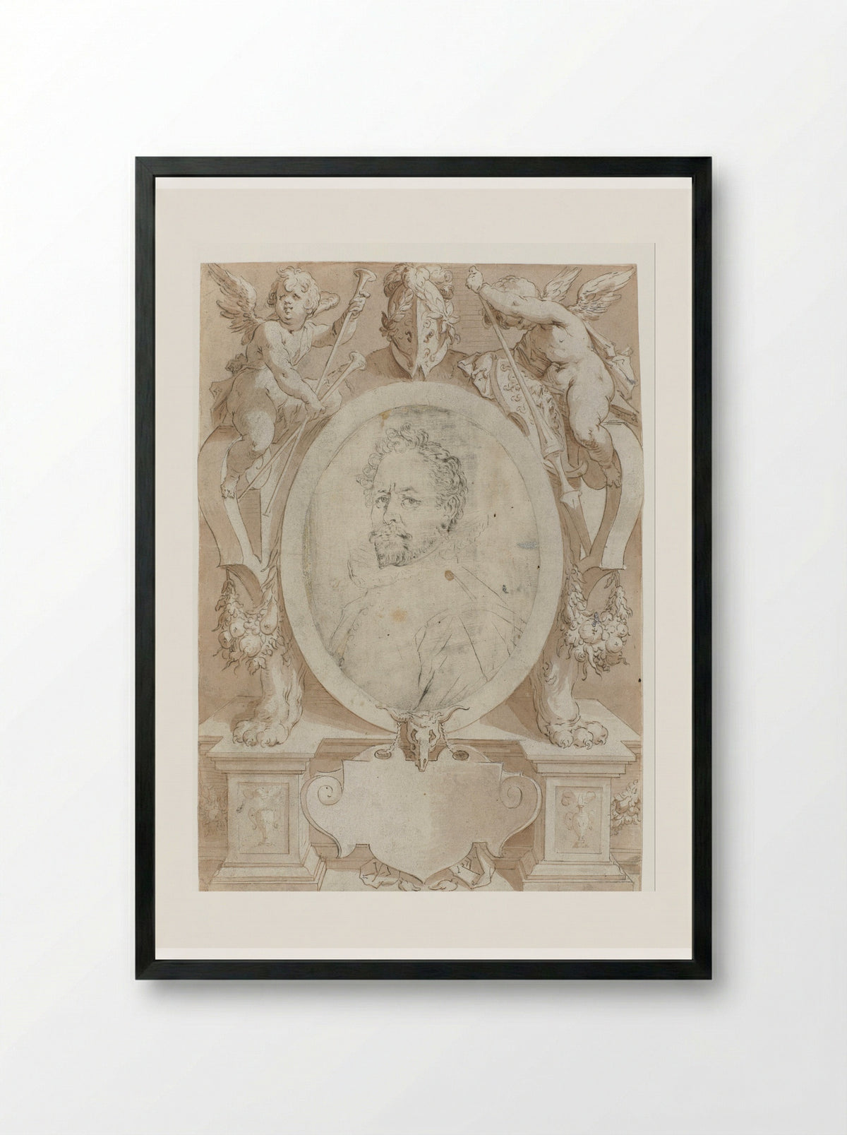 Portrait of Bartholomaeus Spranger - Jan Harmensz. Muller - Framed Print Black