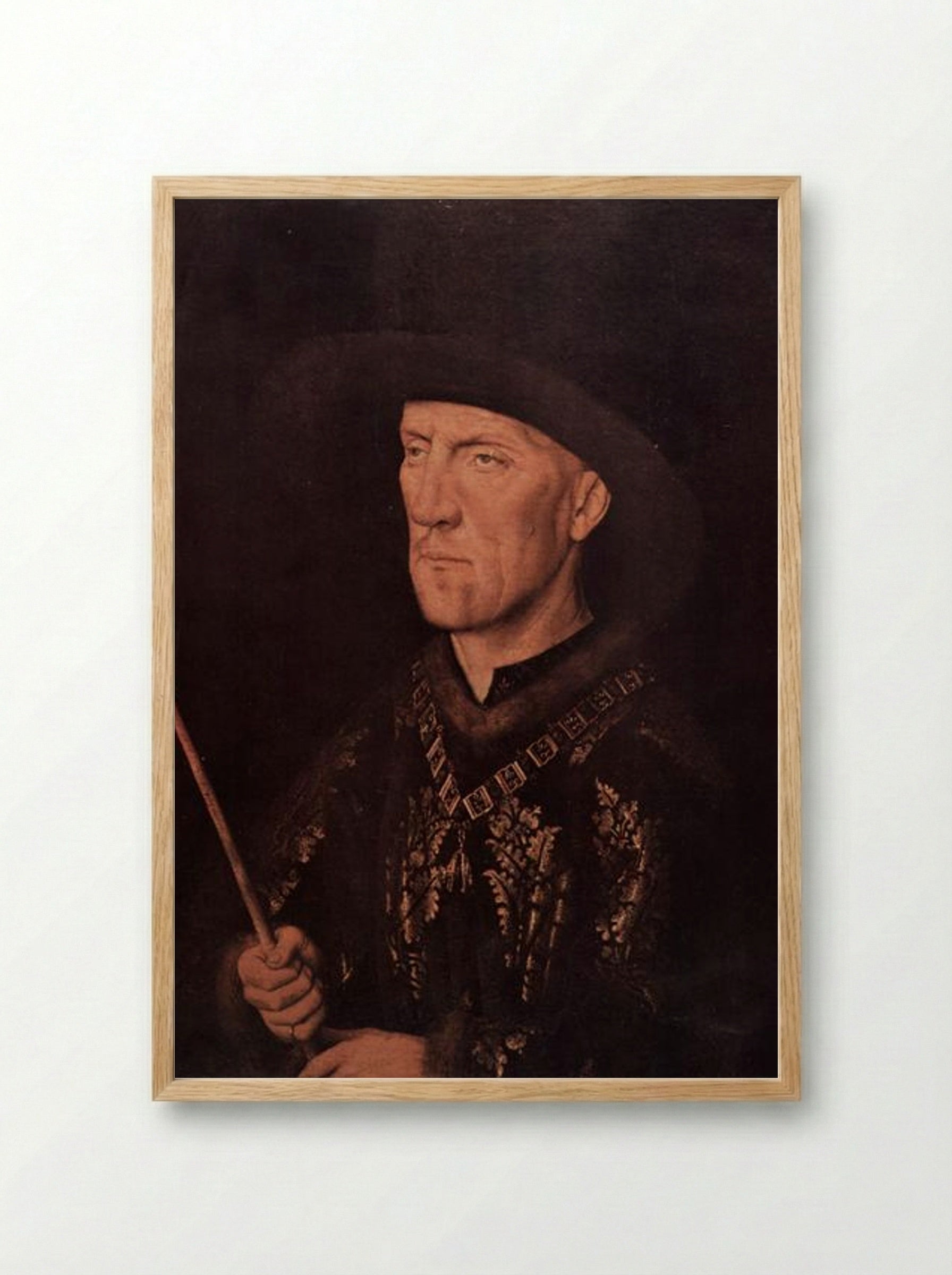 Portrait of Baudouin de Lannoy - Jan van Eyck - Framed Print Wood