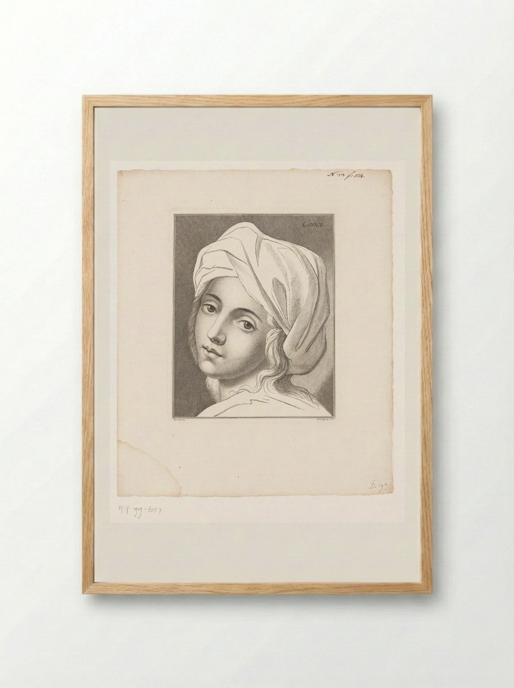 Portrait of Beatrice Cenci - Guido Reni - Framed Print Wood