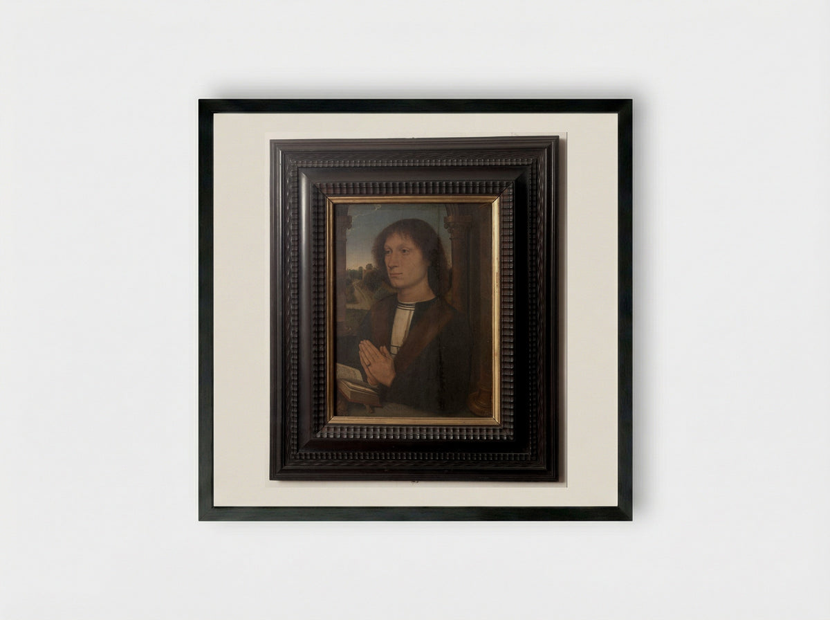 Portrait of Benedetto di Tommaso Portinari - Hans Memling - Framed Print Black