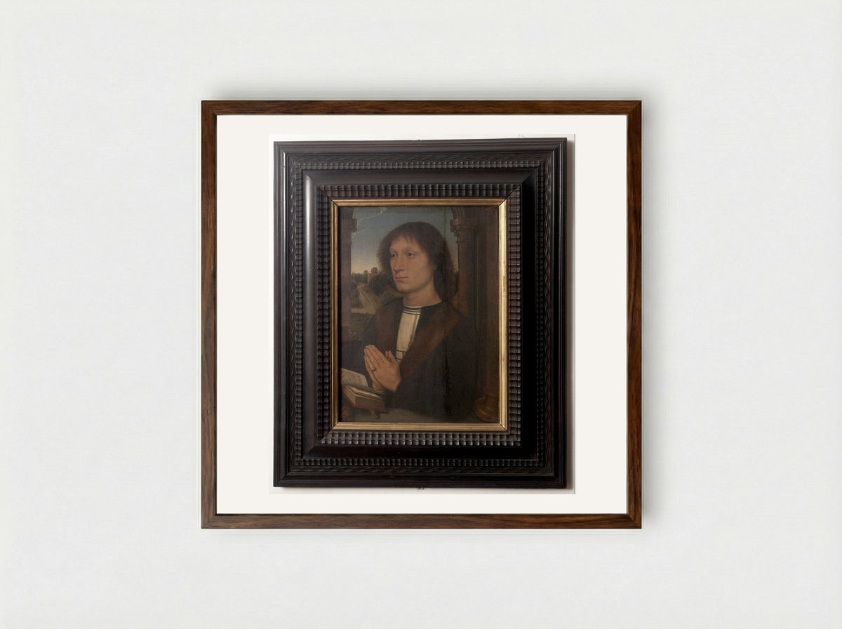 Portrait of Benedetto di Tommaso Portinari - Hans Memling - Framed Print Dark Wood