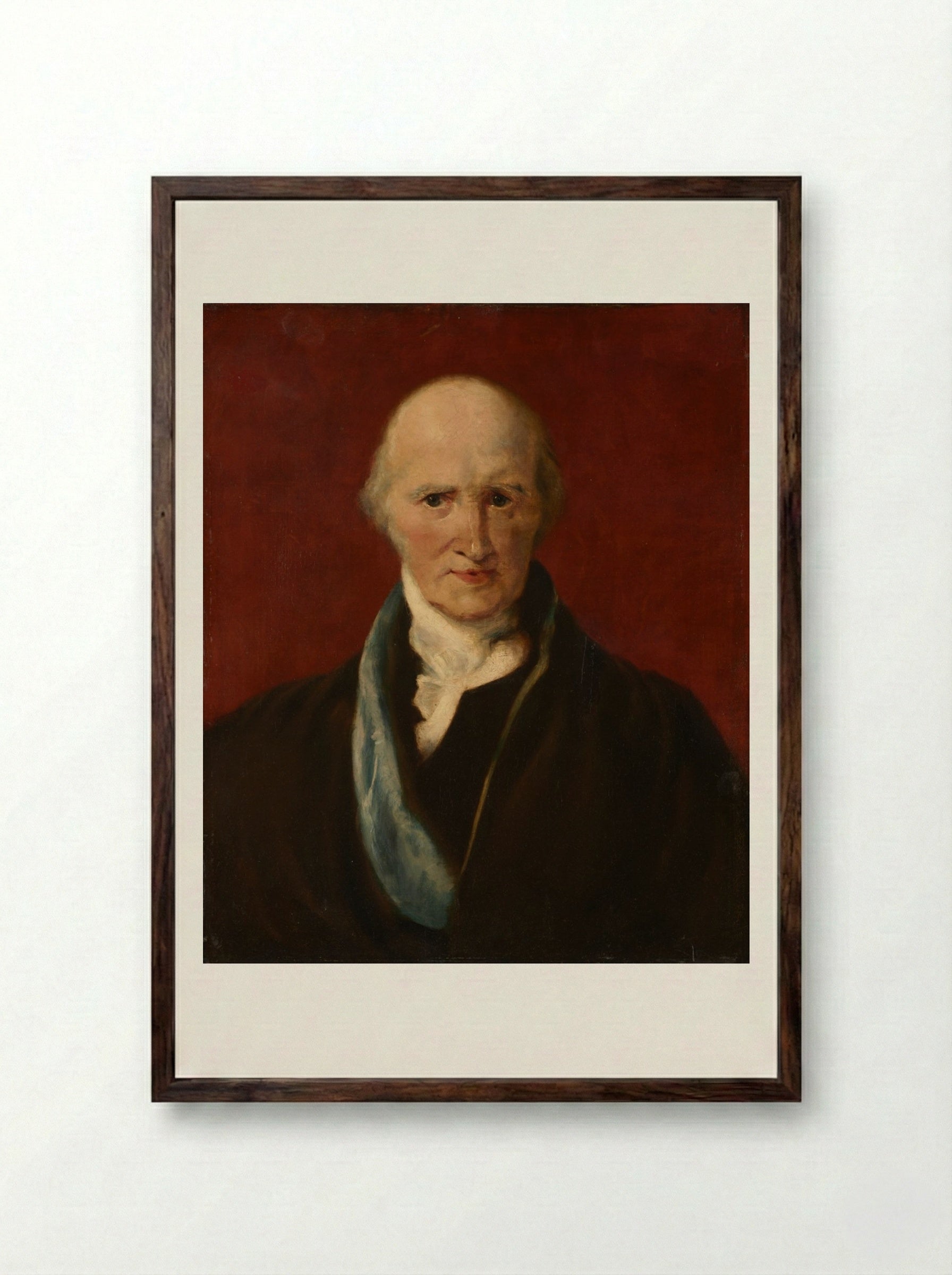 Portrait of Benjamin West - Thomas Lawrence - Framed Print Dark Wood