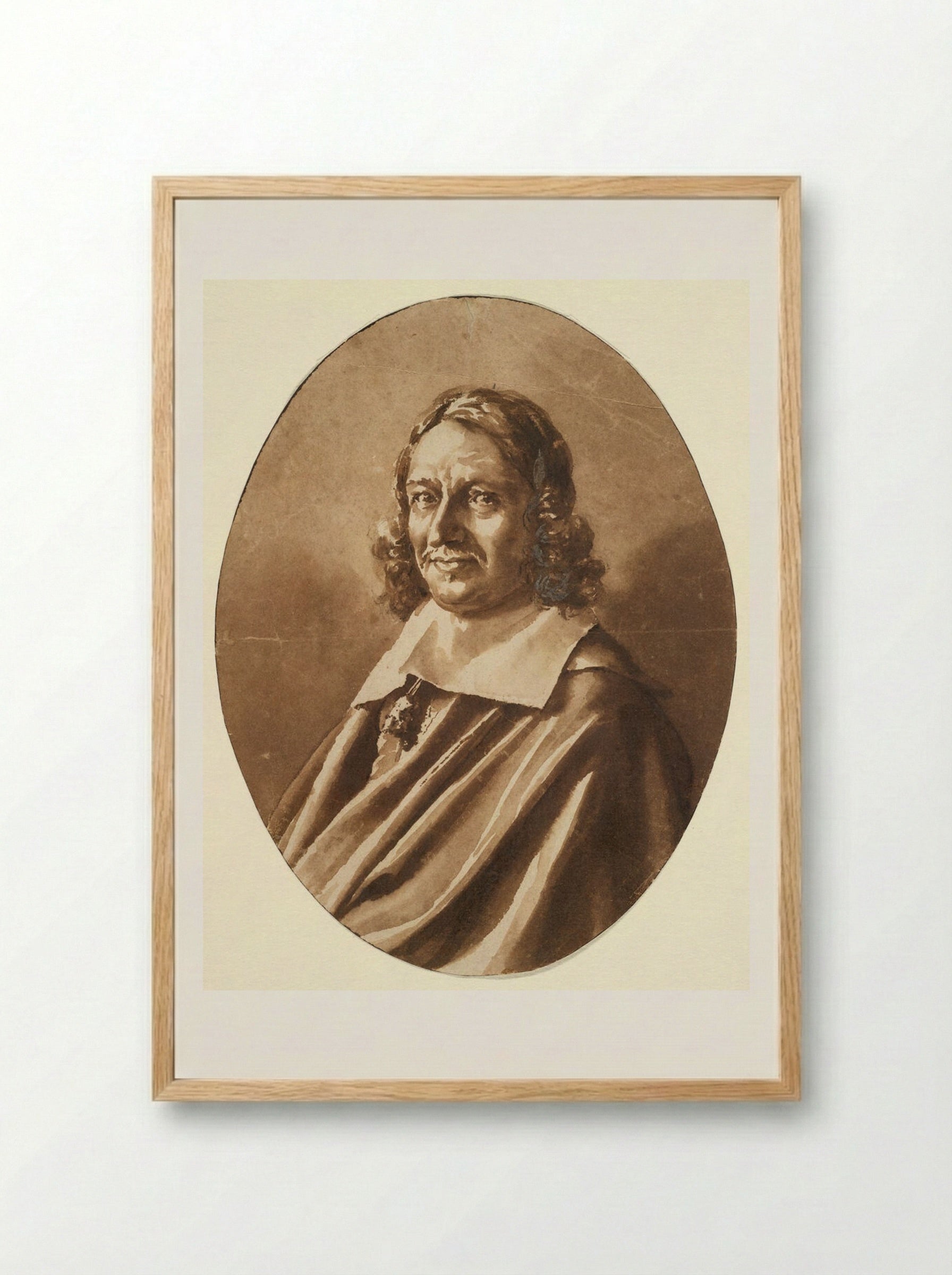Portrait of Bernardus Somer - Jan de Bisschop - Framed Print Wood