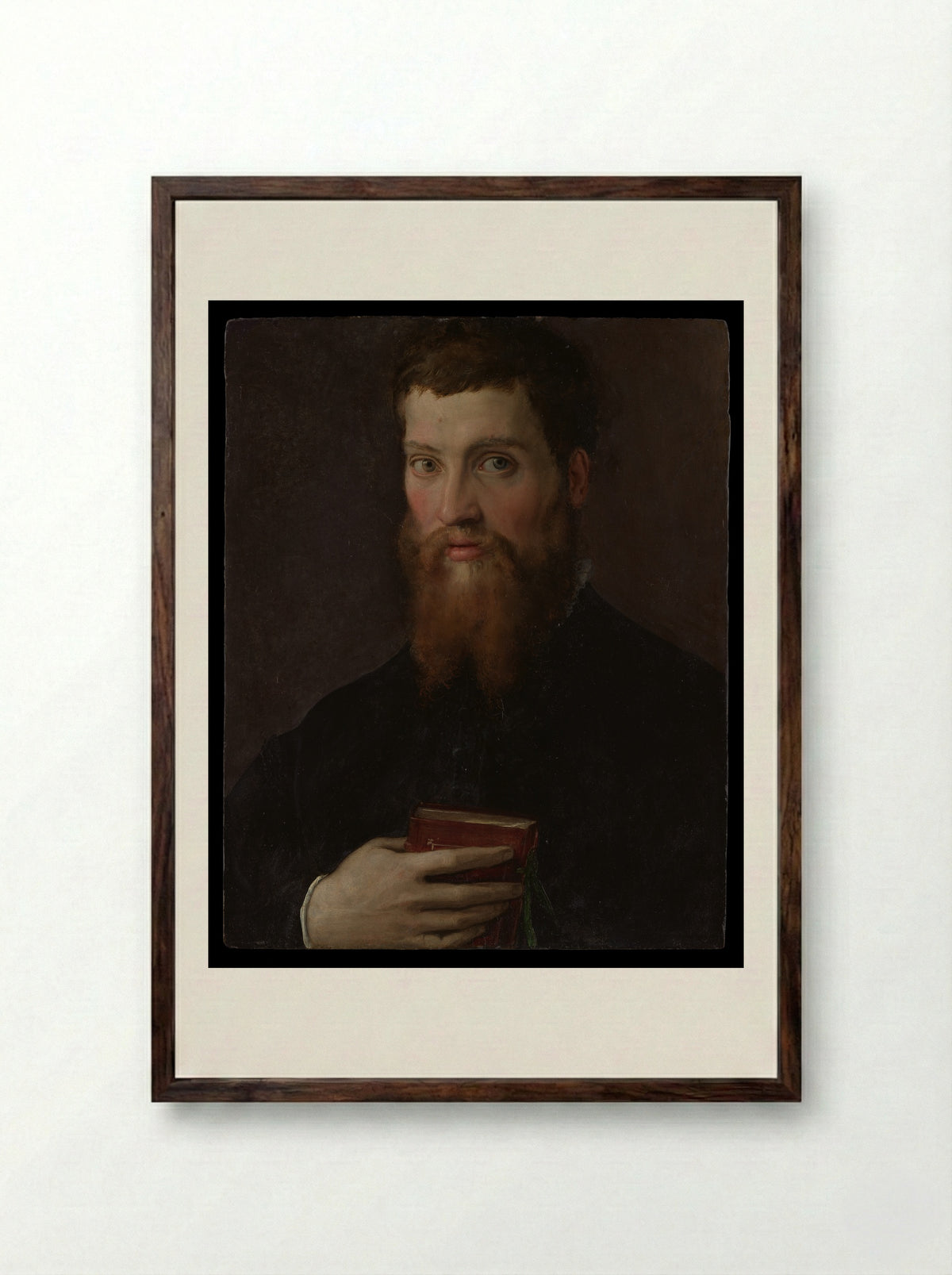 Portrait of Bindo Altoviti - Francesco Salviati - Framed Print Dark Wood