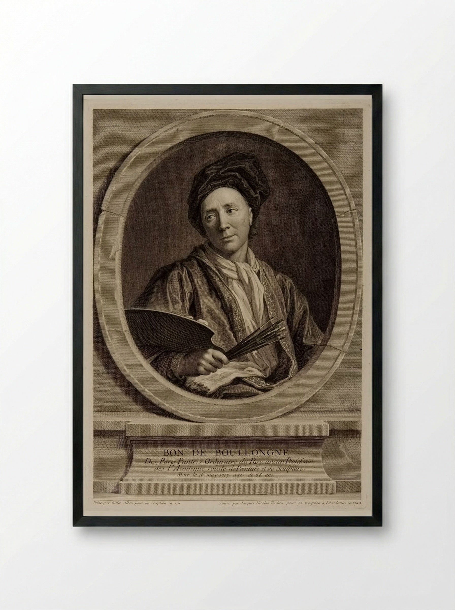 Portrait of Bon de Boullongne - Jacques Nicolas Tardieu - Framed Print Black