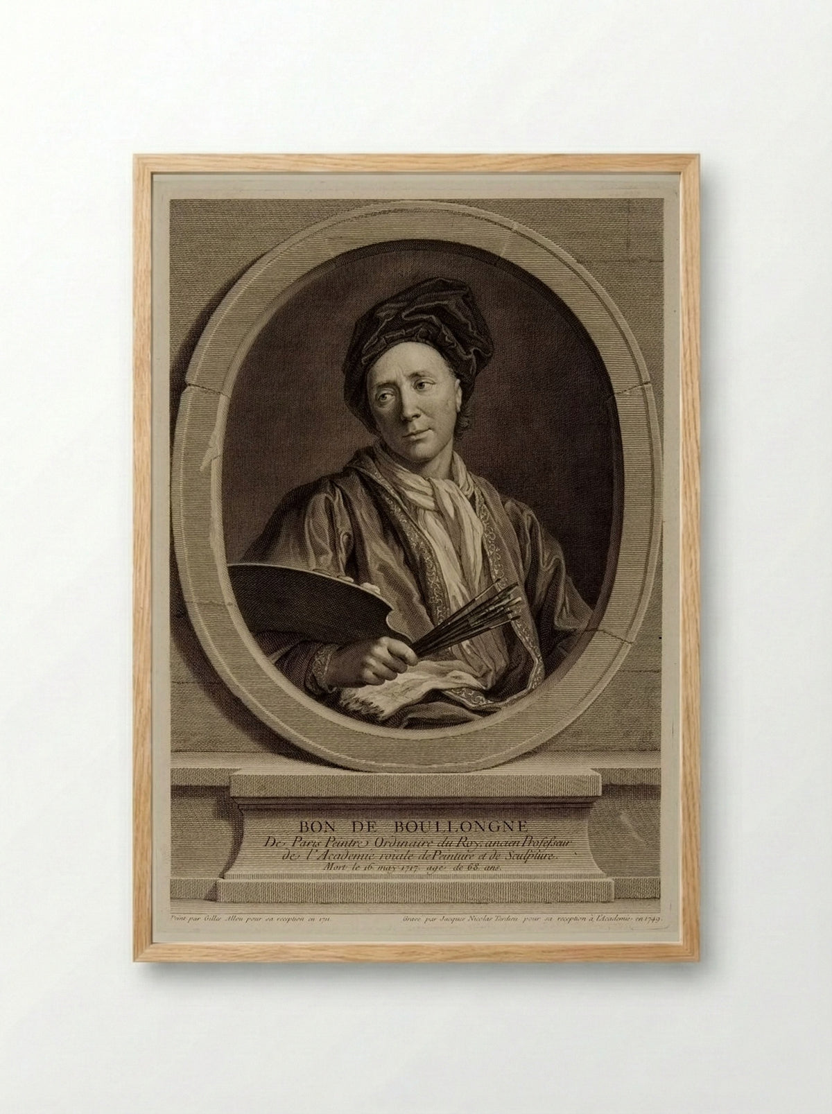 Portrait of Bon de Boullongne - Jacques Nicolas Tardieu - Framed Print Wood