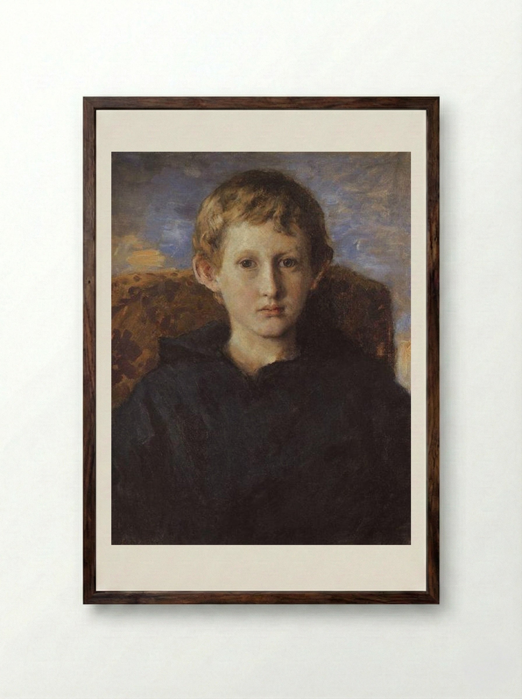 Portrait of Boris Vasnetsov - Viktor Vasnetsov - Framed Print Dark Wood