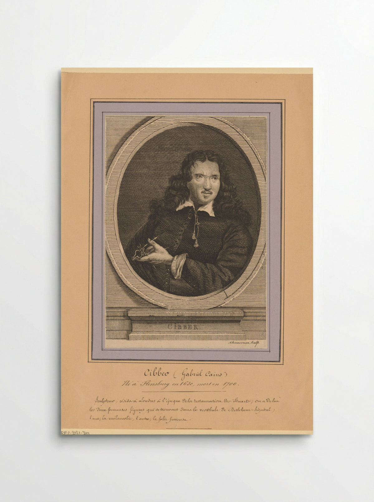 Portrait of Caius Gabriel Cibber - Alexander Bannerman - Poster