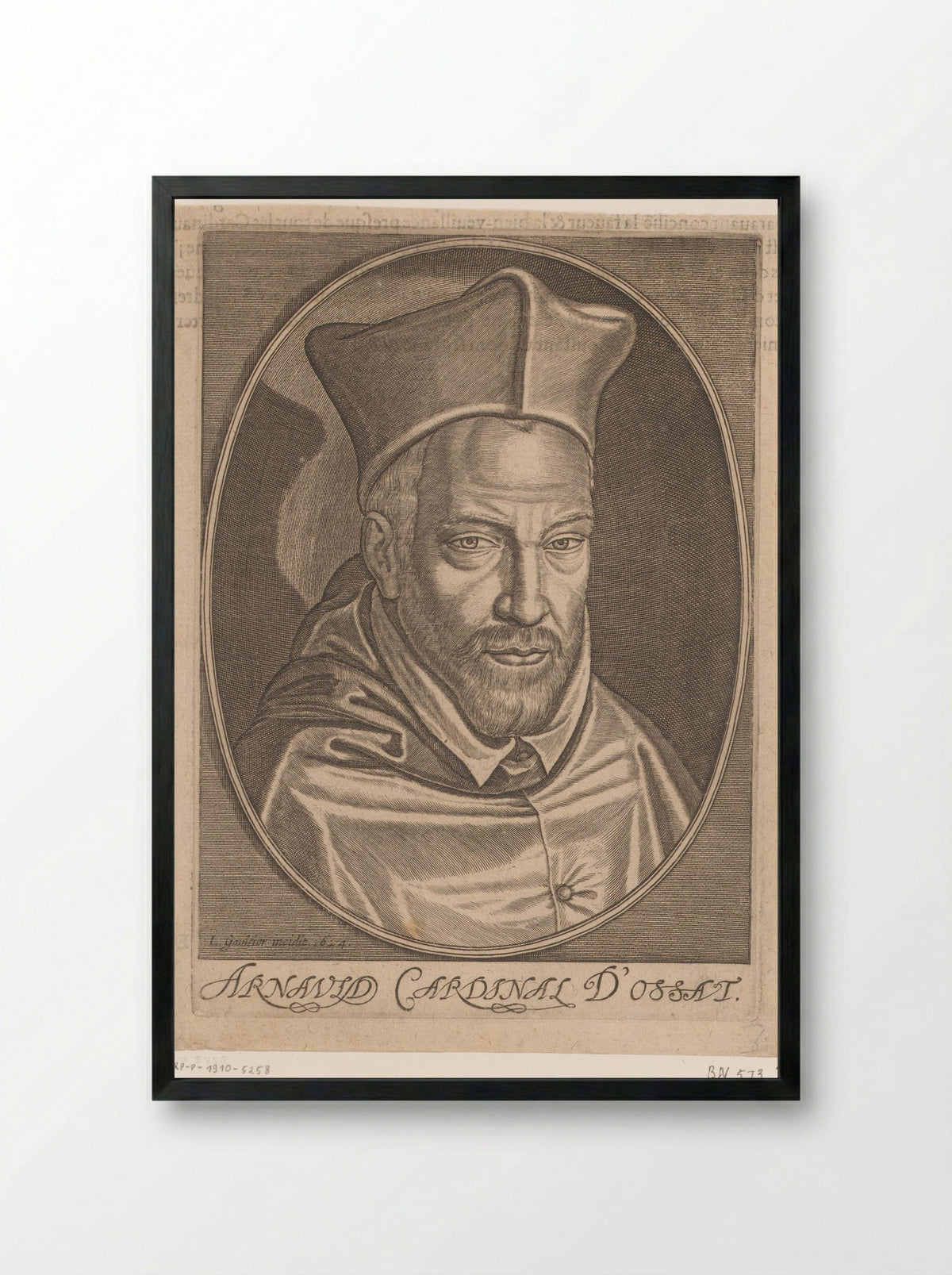 Portrait of Cardinal Arnaud d'Ossat - Leonard Gaultier - Framed Print Black