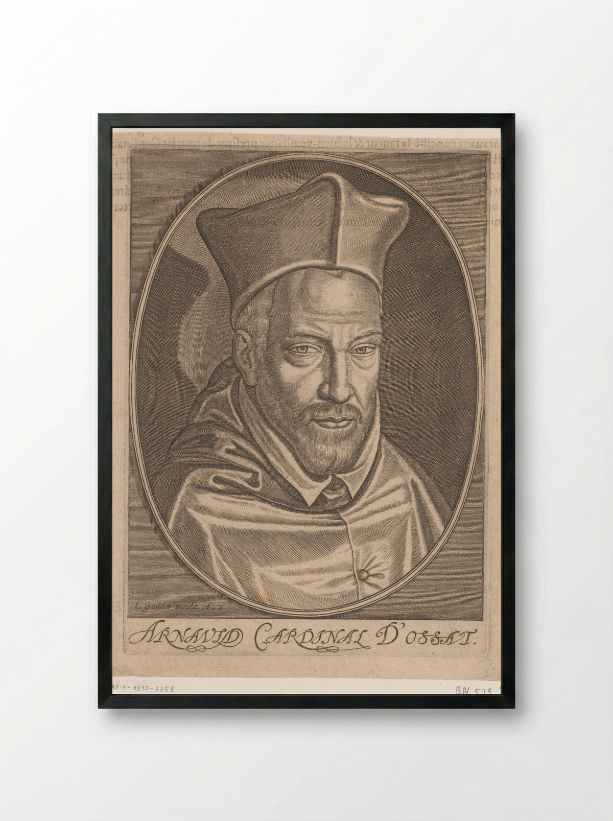 Portrait of Cardinal Arnaud d'Ossat - Leonard Gaultier - Framed Print Black