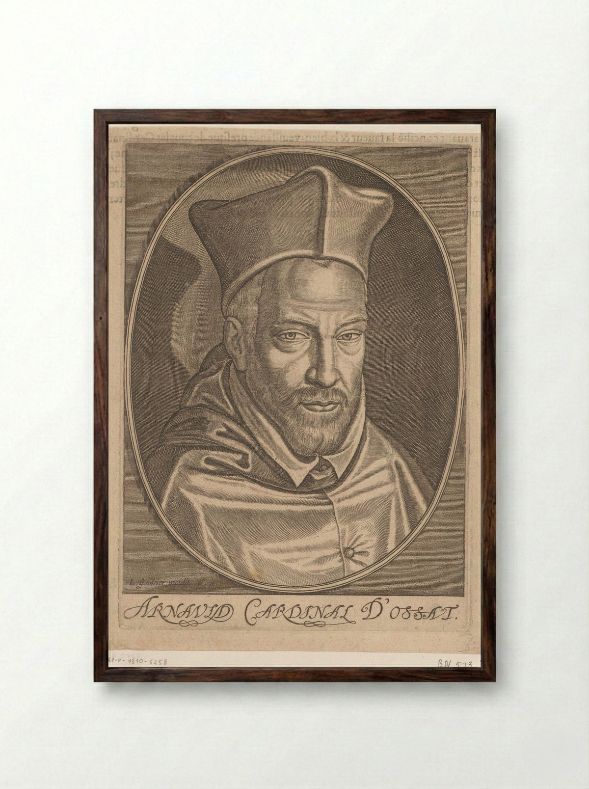 Portrait of Cardinal Arnaud d'Ossat - Leonard Gaultier - Framed Print Dark Wood