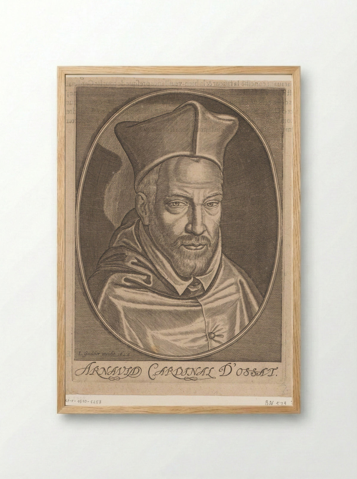 Portrait of Cardinal Arnaud d'Ossat - Leonard Gaultier - Framed Print Wood