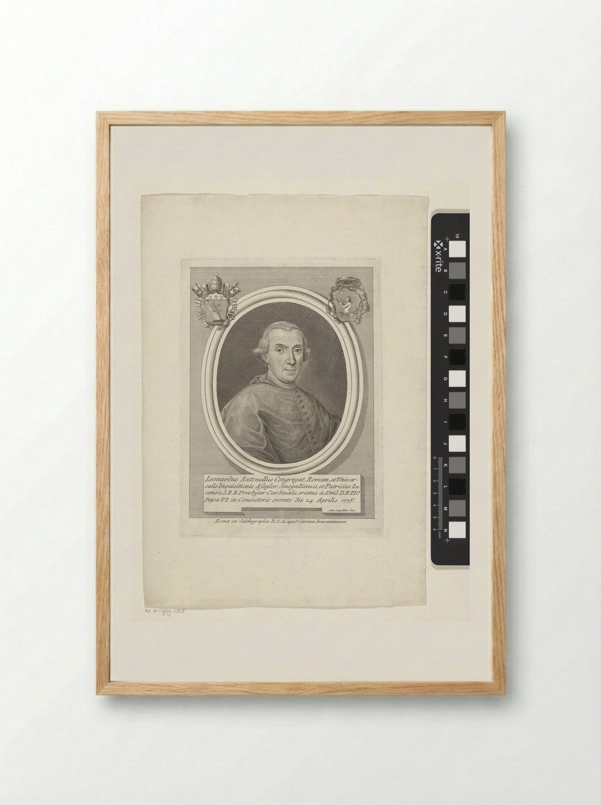Portrait of Cardinal Leonardo Antonelli - Antonio Capellan - Framed Print Wood