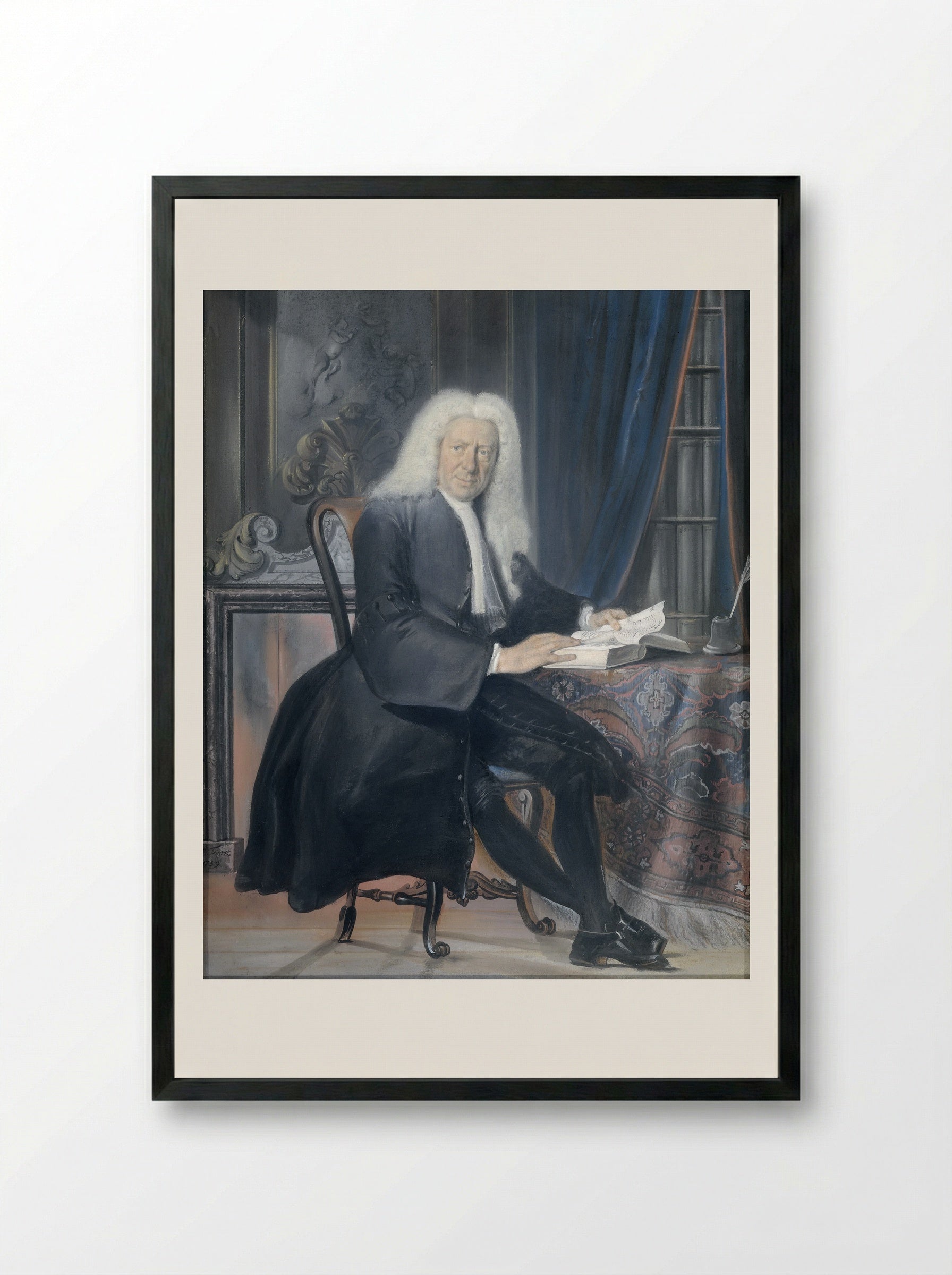 Portrait of Carel Bouman - Cornelis Troost - Framed Print Black
