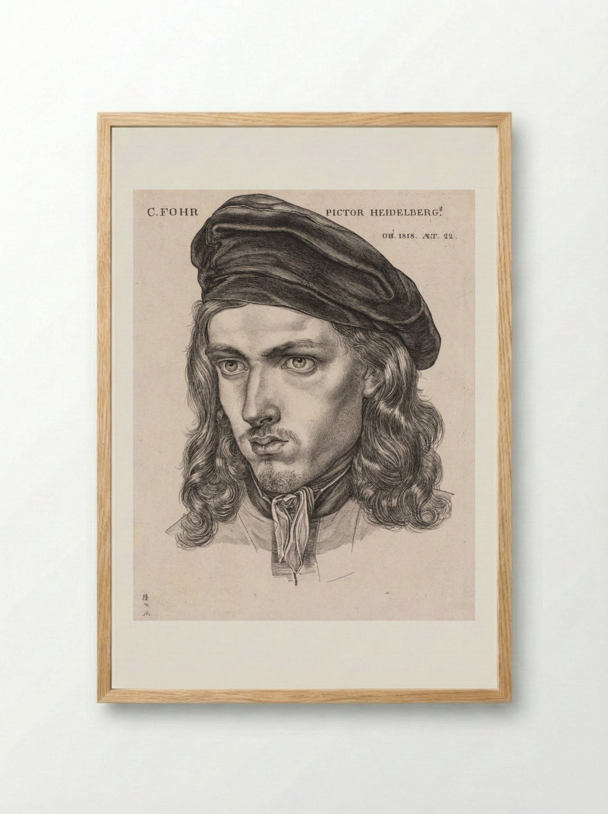Portrait of Carl Philipp Fohr - Samuel Amsler - Framed Print Wood