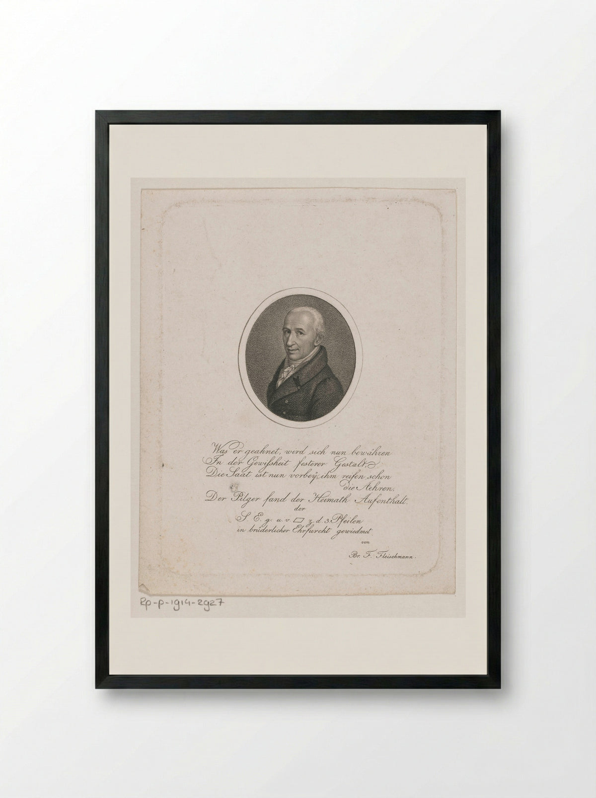 Portrait of Carl Philipp von Schwarzenberg - Friedrich Fleischmann - Framed Print Black