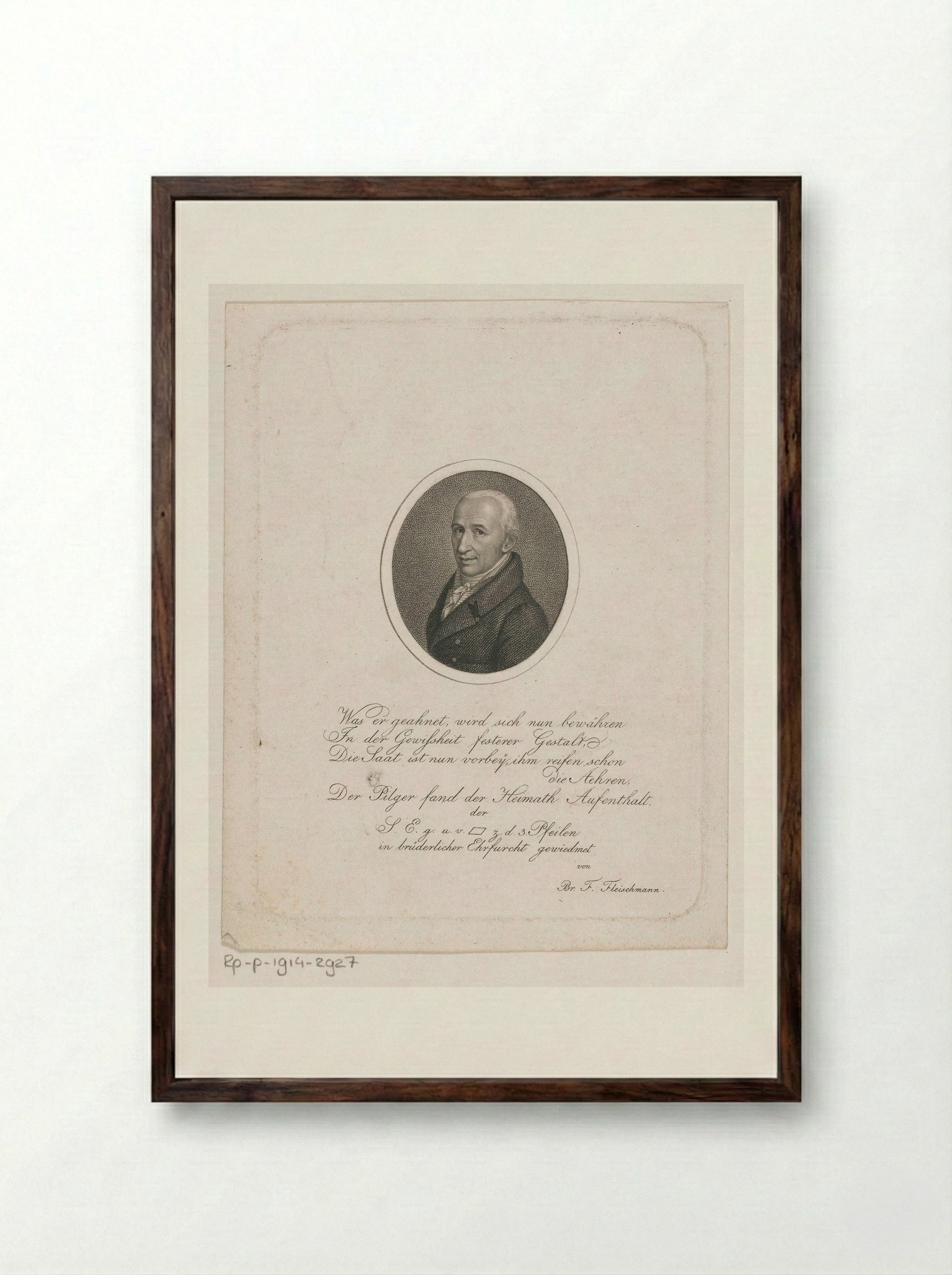 Portrait of Carl Philipp von Schwarzenberg - Friedrich Fleischmann - Framed Print Dark Wood