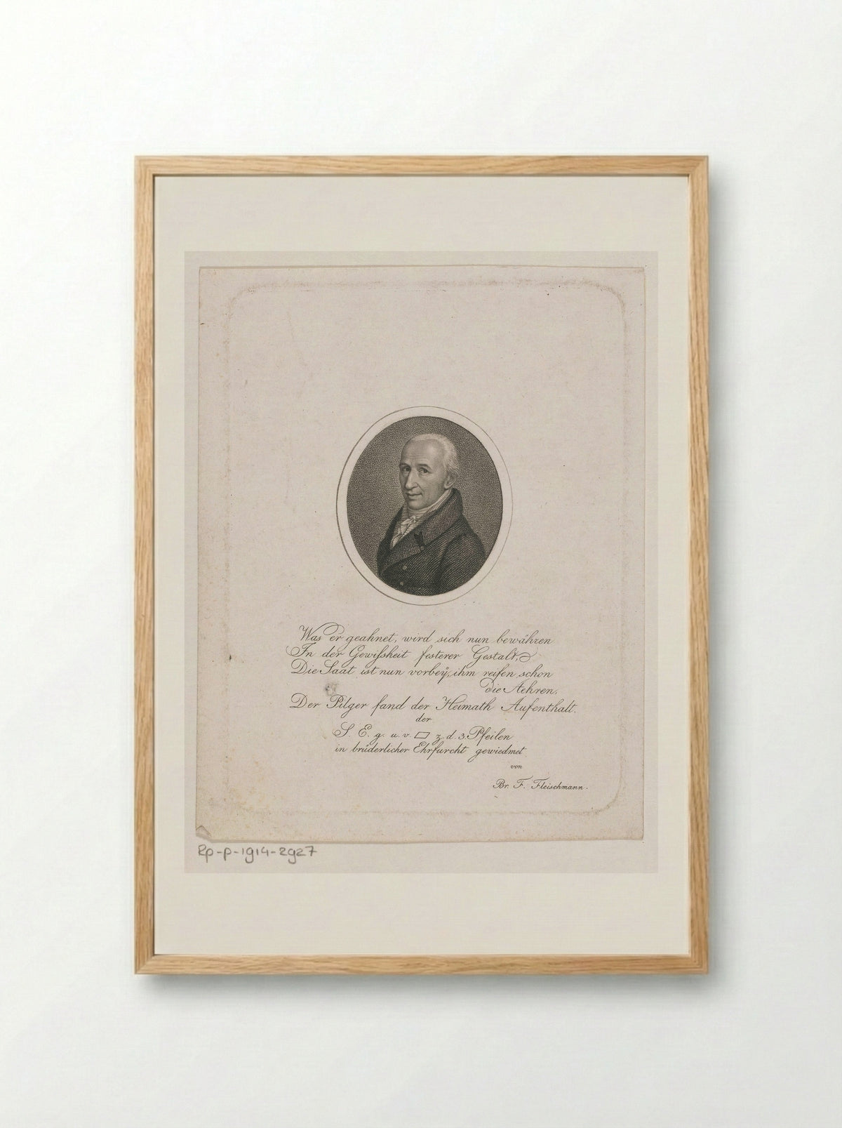 Portrait of Carl Philipp von Schwarzenberg - Friedrich Fleischmann - Framed Print Wood