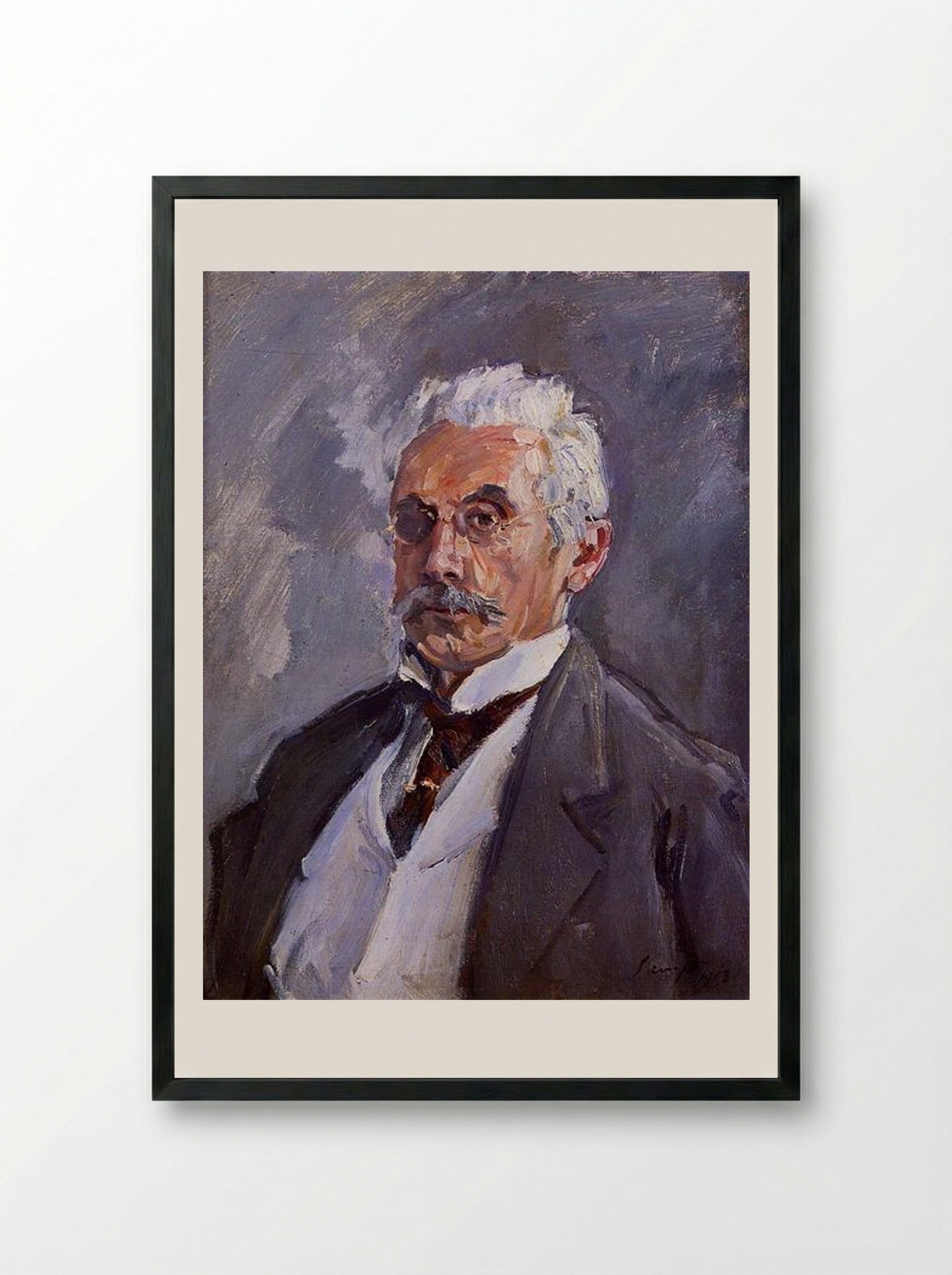 Portrait of Carl Steinbart - Max Slevogt - Framed Print Black