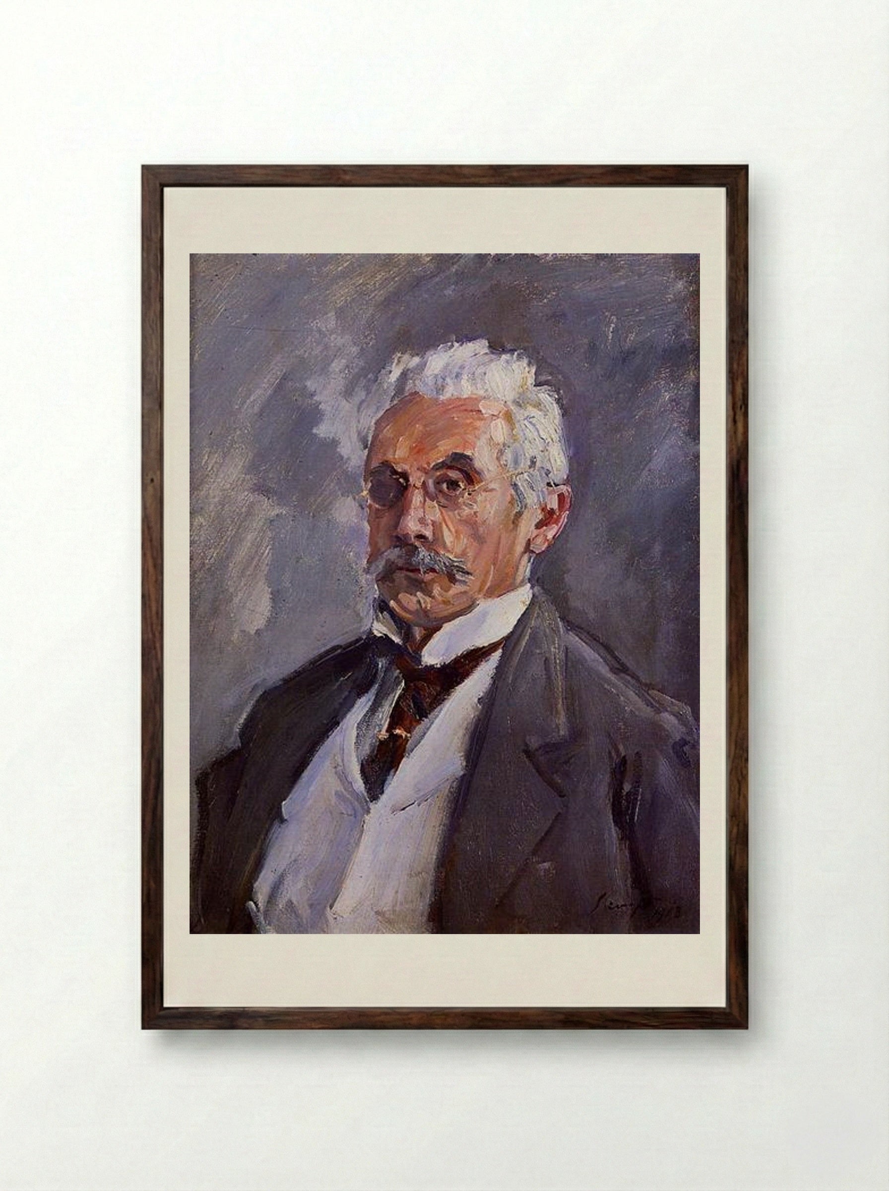 Portrait of Carl Steinbart - Max Slevogt - Framed Print Dark Wood