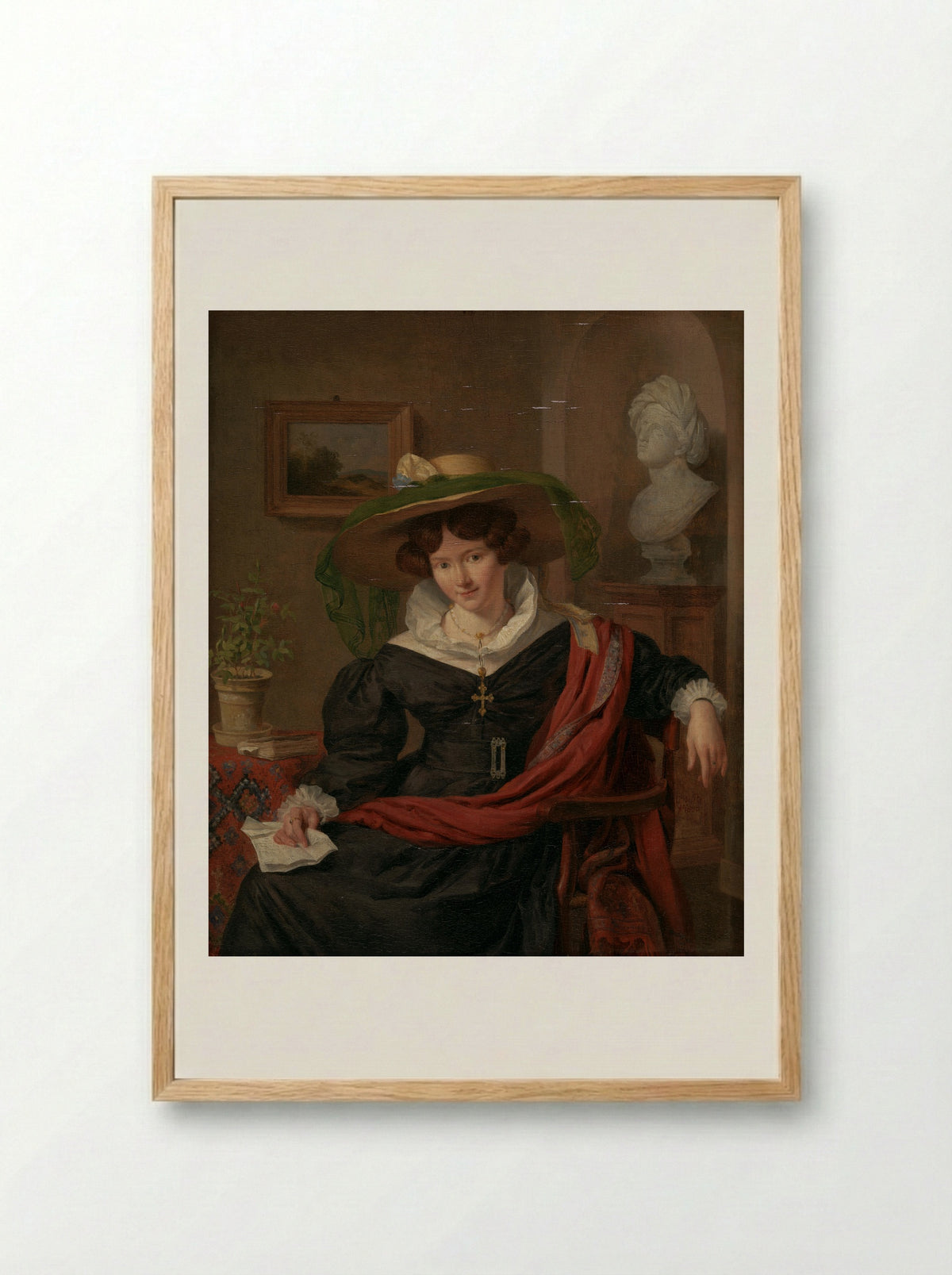 Portrait of Carolina Frederica Kerst - Charles van Beveren - Framed Print Wood