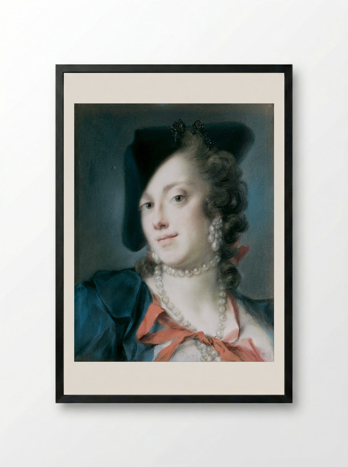 Portrait of Caterina Sagredo Barbarigo - Rosalba Carriera - Framed Print Black
