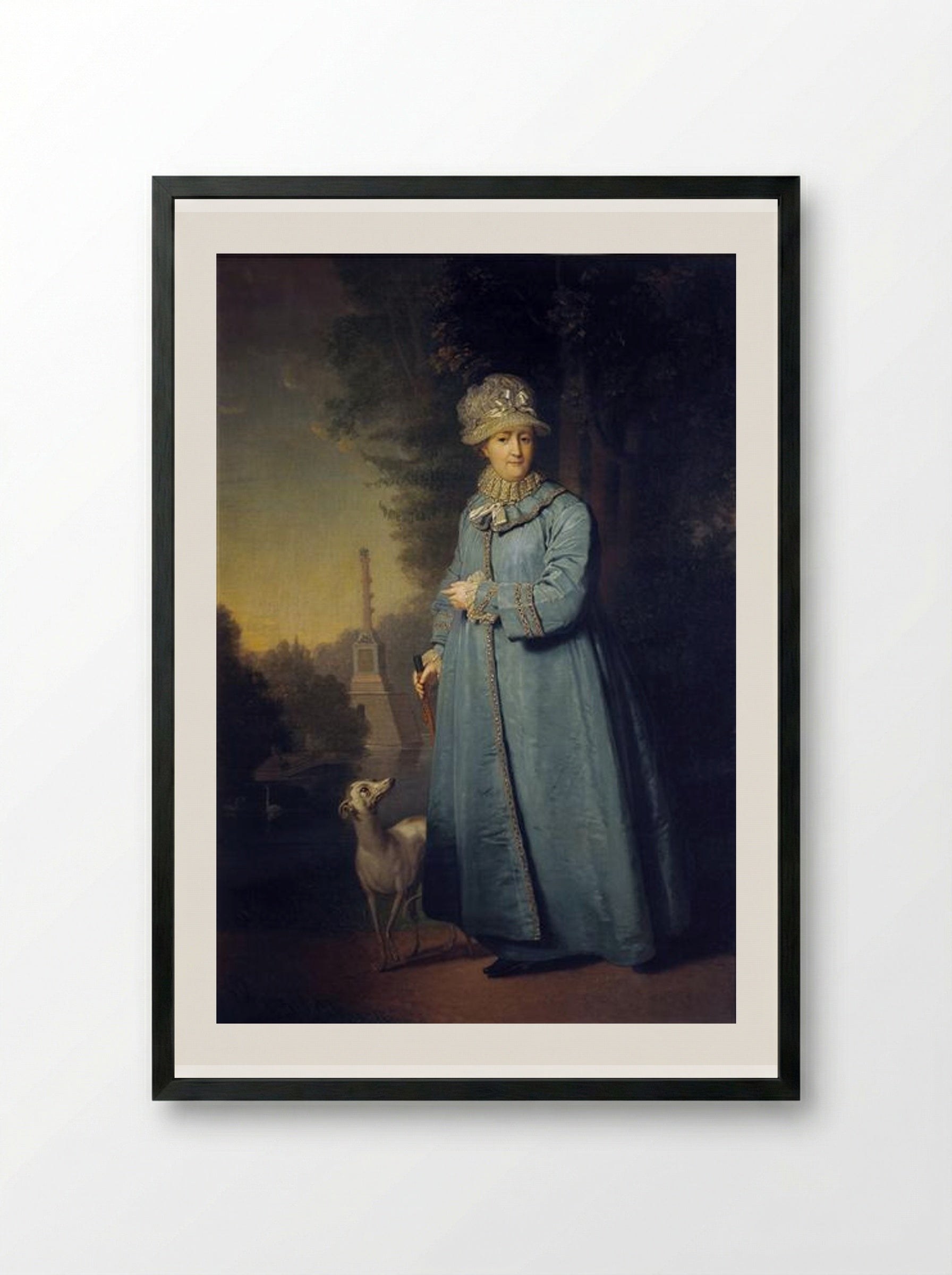 Portrait of Catherine II, Empress of Russia - Vladimir Borovikovsky - Framed Print Black