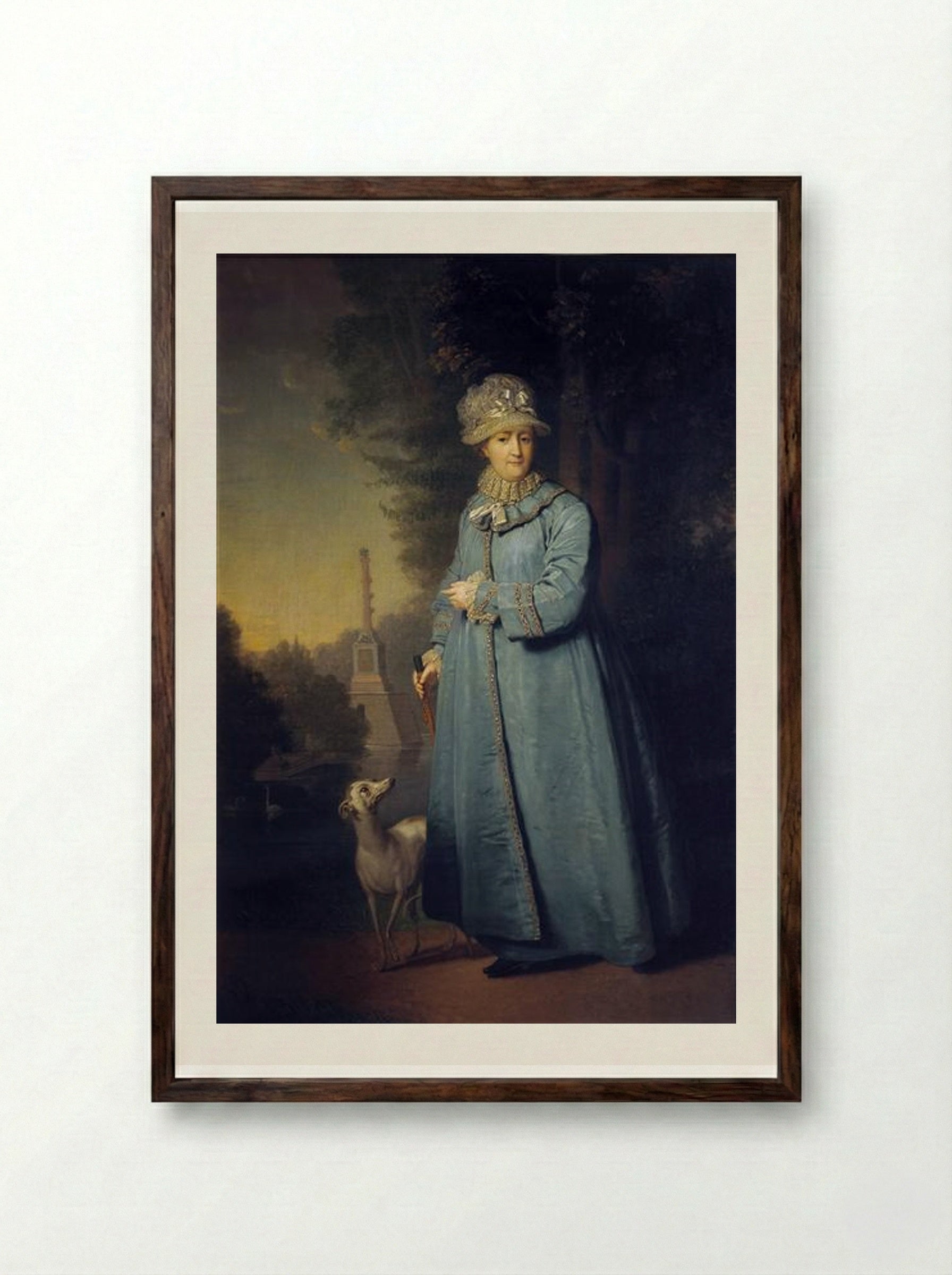 Portrait of Catherine II, Empress of Russia - Vladimir Borovikovsky - Framed Print Dark Wood