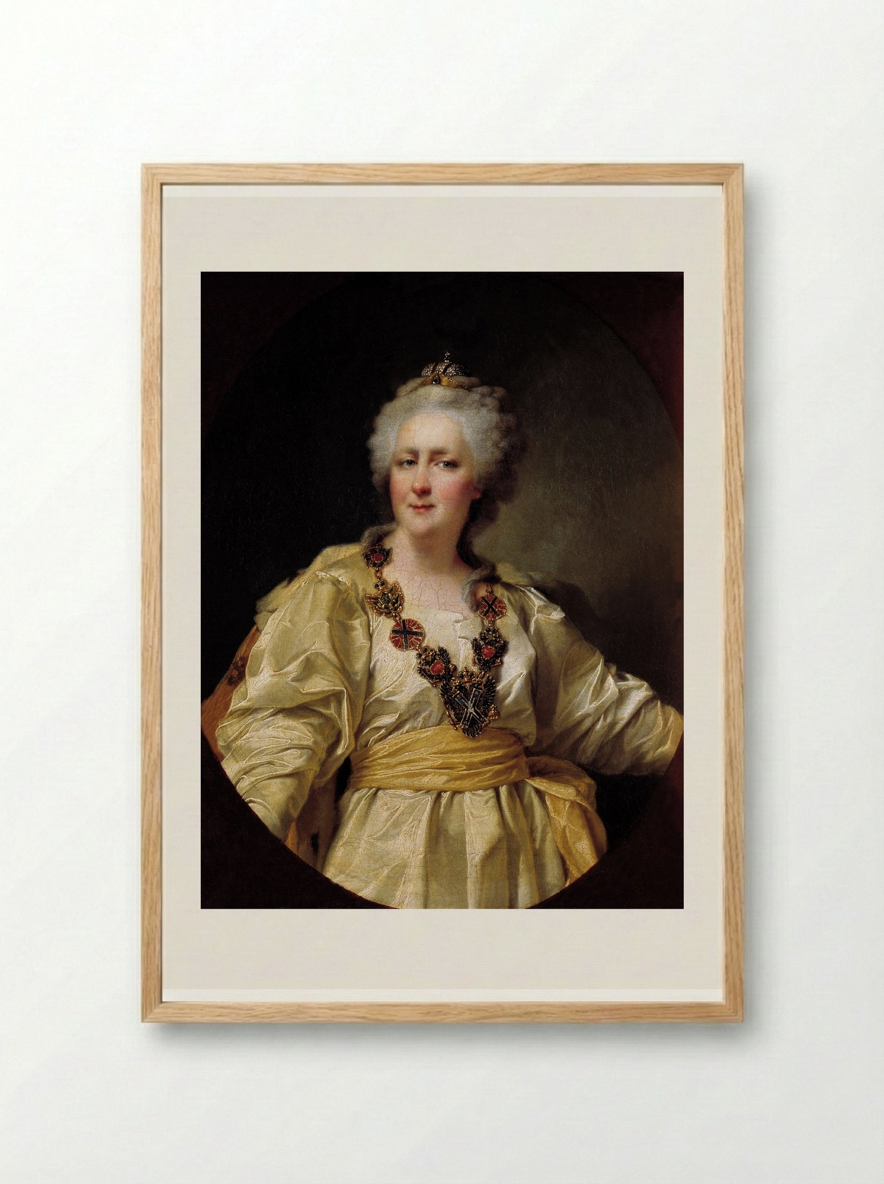 Portrait of Catherine II of Russia - Dmitry Levitzky - Framed Print Wood