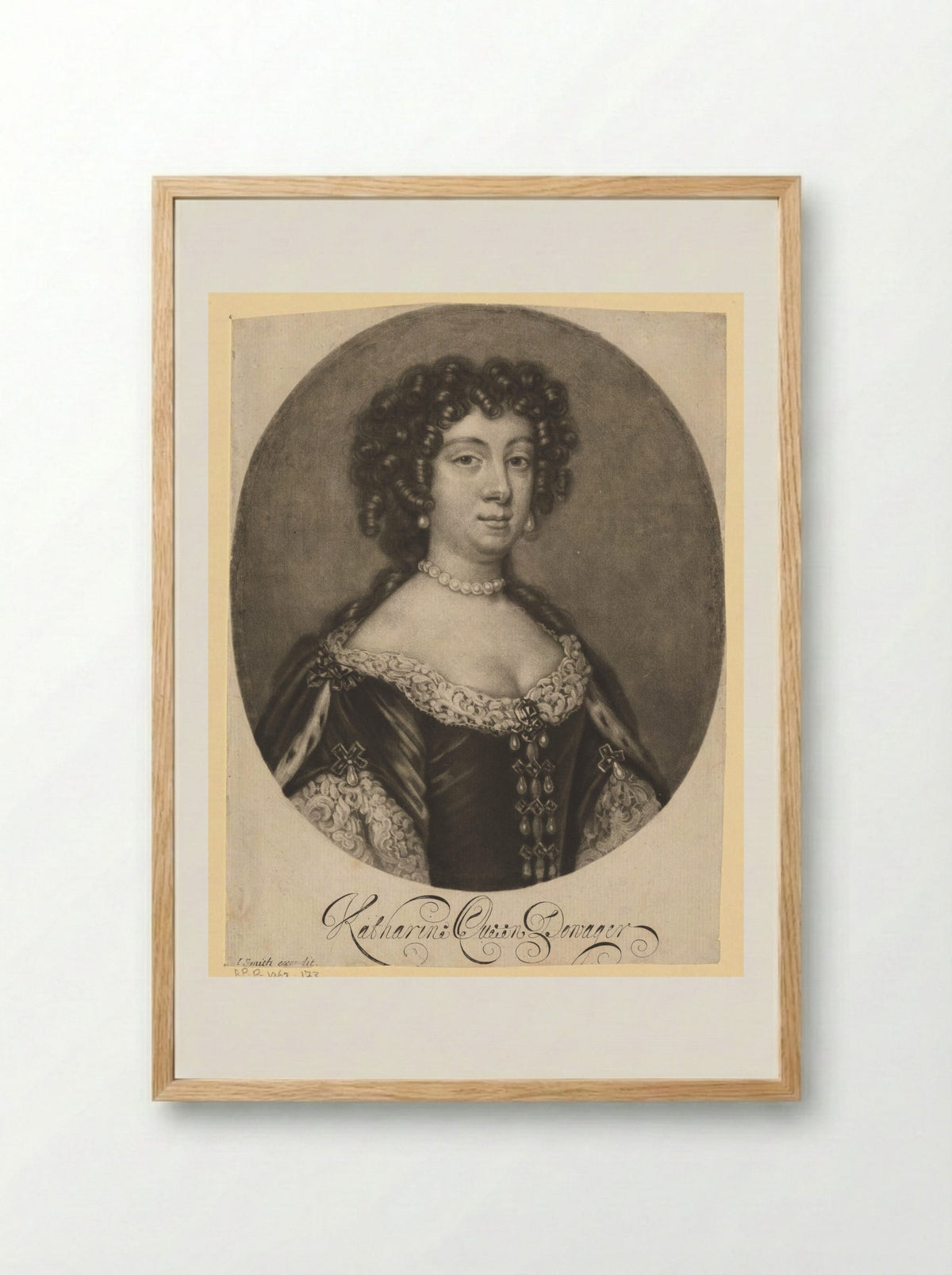 Portrait of Catherine of Braganza - Isaac Beckett - Framed Print Wood