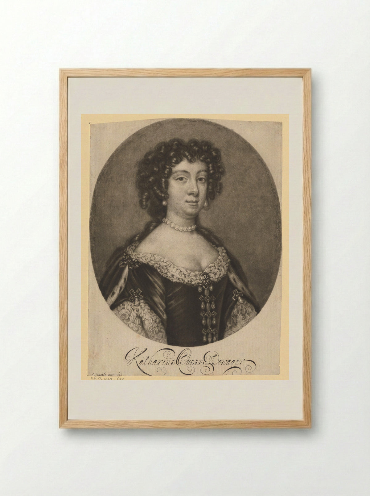 Portrait of Catherine of Braganza - Isaac Beckett - Framed Print Wood