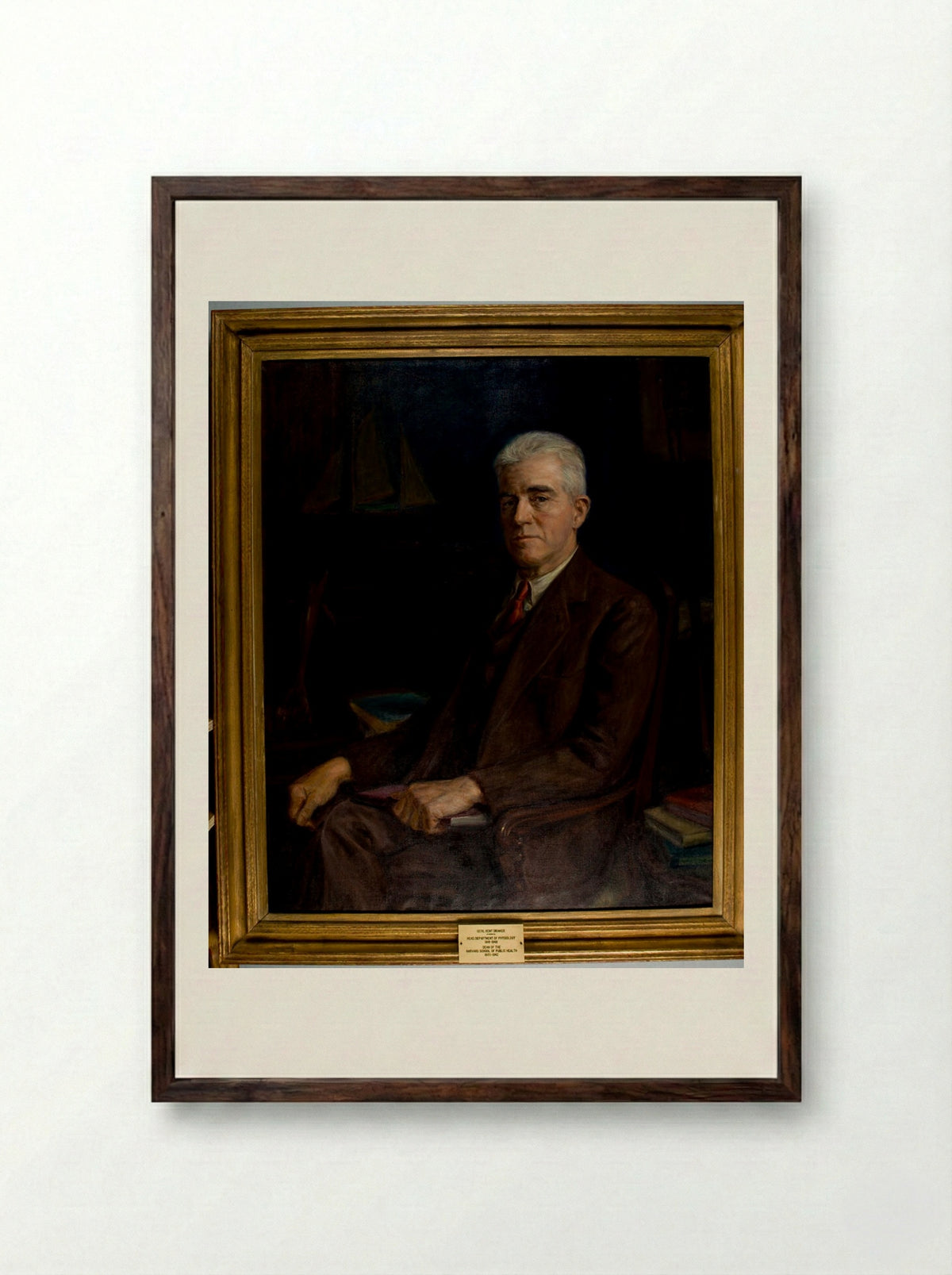 Portrait of Cecil Kent Drinker - Pietro Pezzati - Framed Print Dark Wood