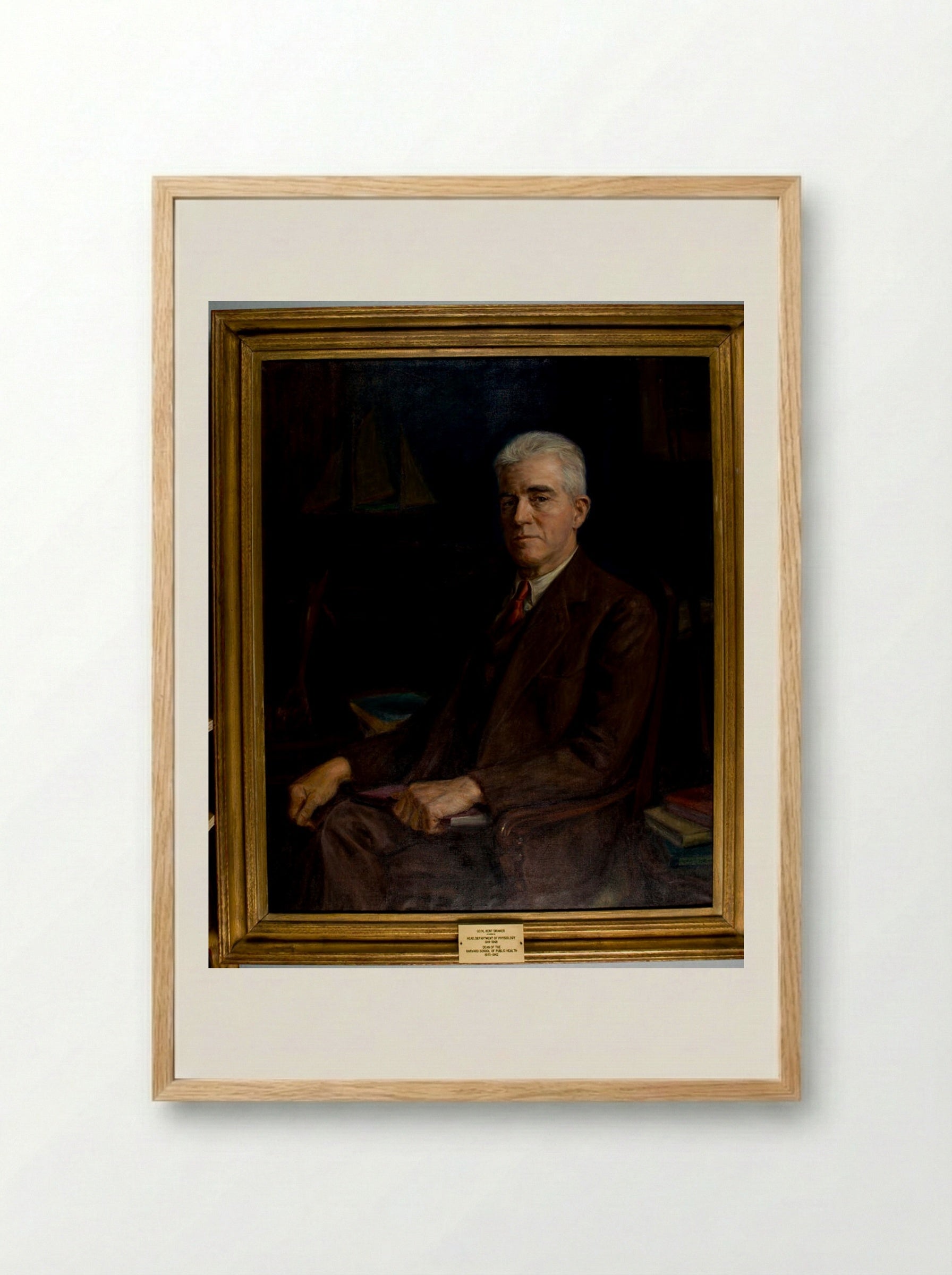 Portrait of Cecil Kent Drinker - Pietro Pezzati - Framed Print Wood