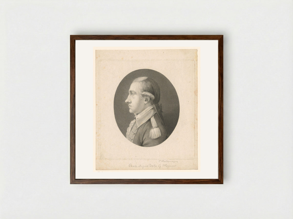 Portrait of Charles Augustus, Duke of Saxe-Weimar-Eisenach - Thomas Holloway - Framed Print Dark Wood