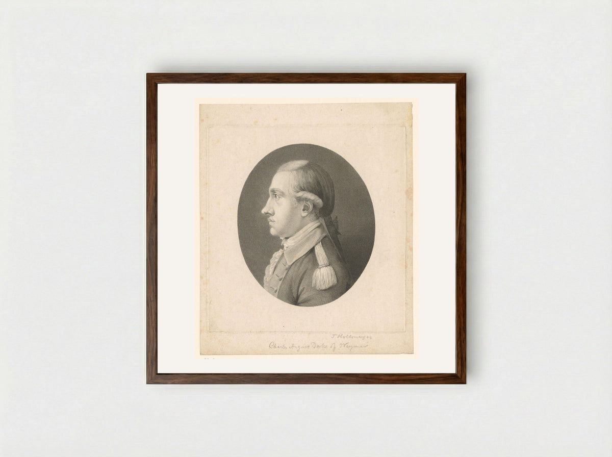 Portrait of Charles Augustus, Duke of Saxe-Weimar-Eisenach - Thomas Holloway - Framed Print Dark Wood
