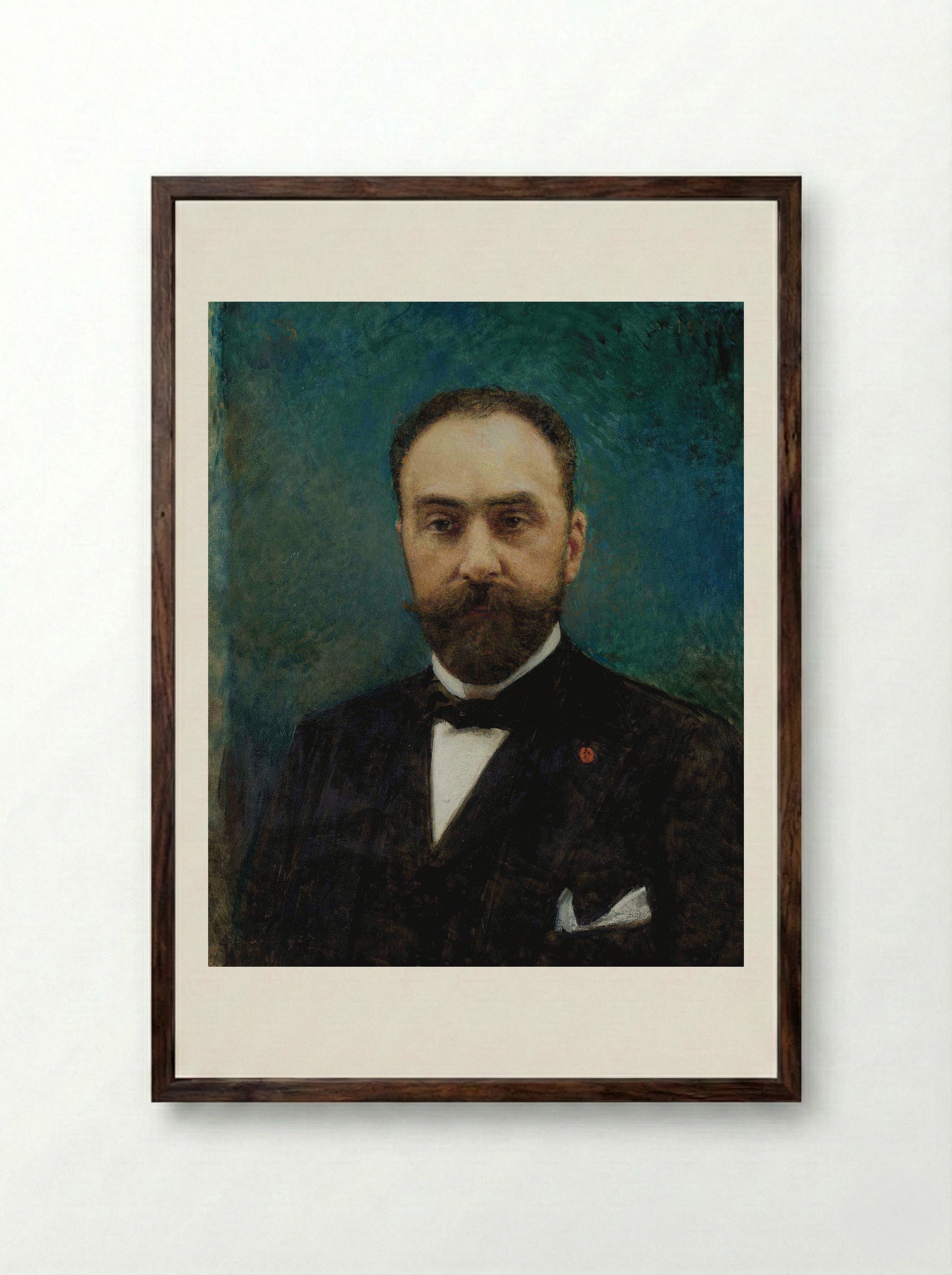 Portrait of Charles Ephrussi - Léon Bonnat - Framed Print Dark Wood