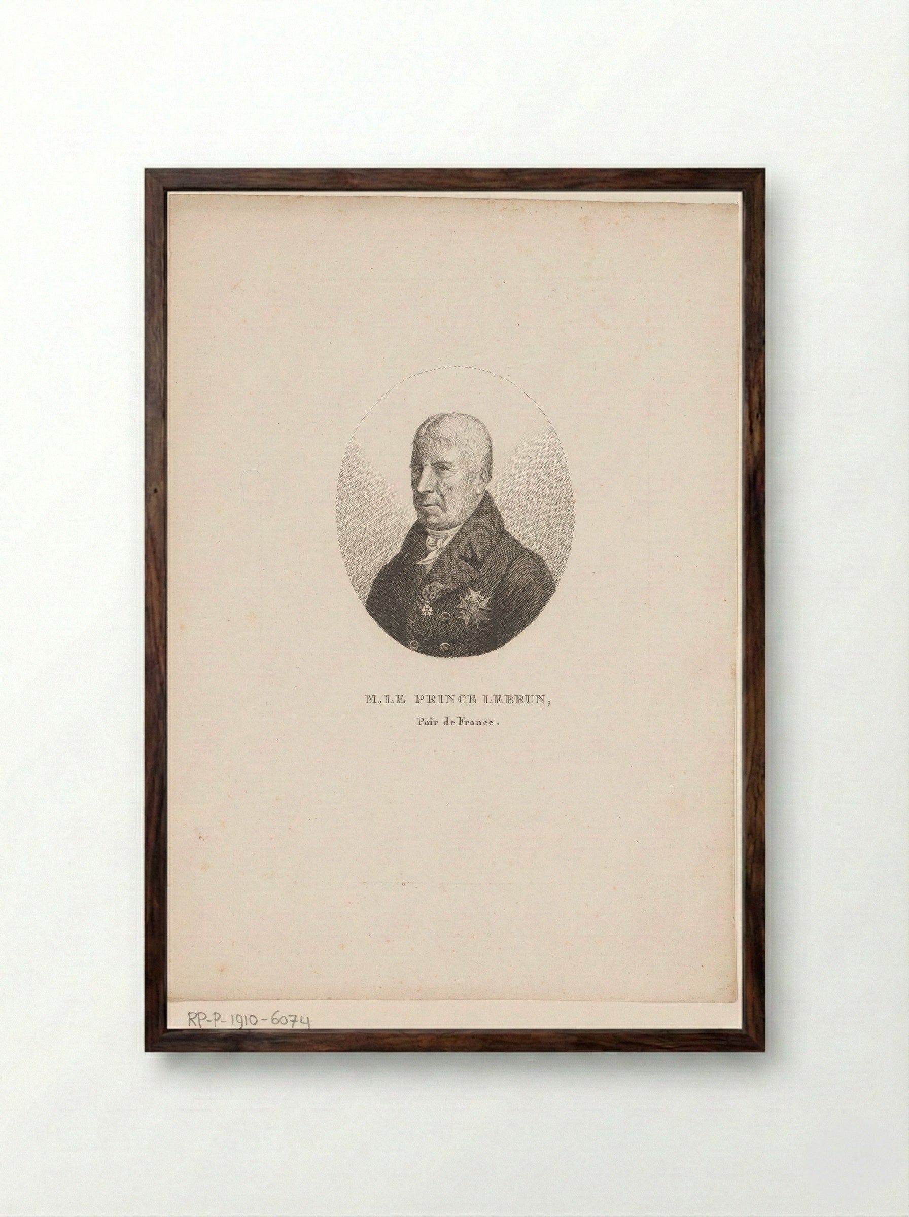 Portrait of Charles-François Lebrun - Ambroise Tardieu - Framed Print Dark Wood