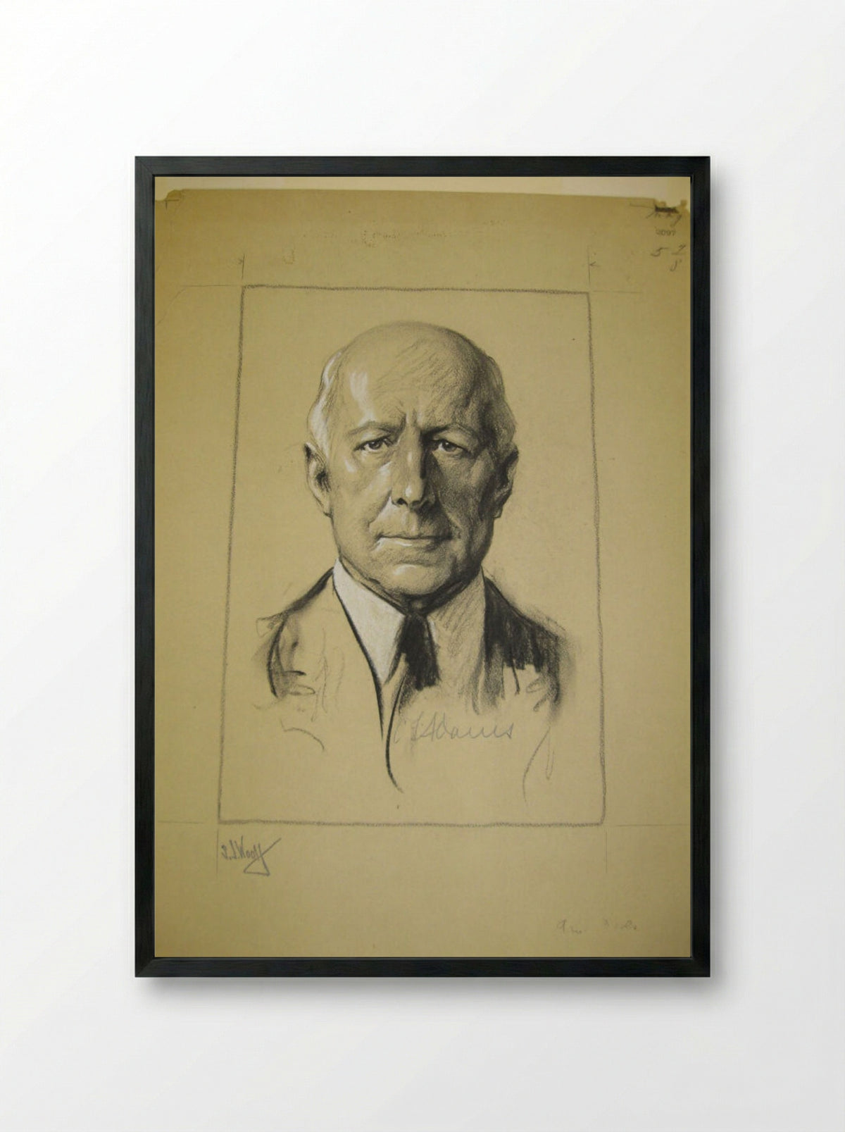 Portrait of Charles Francis Adams III - Samuel Johnson Woolf - Framed Print Black