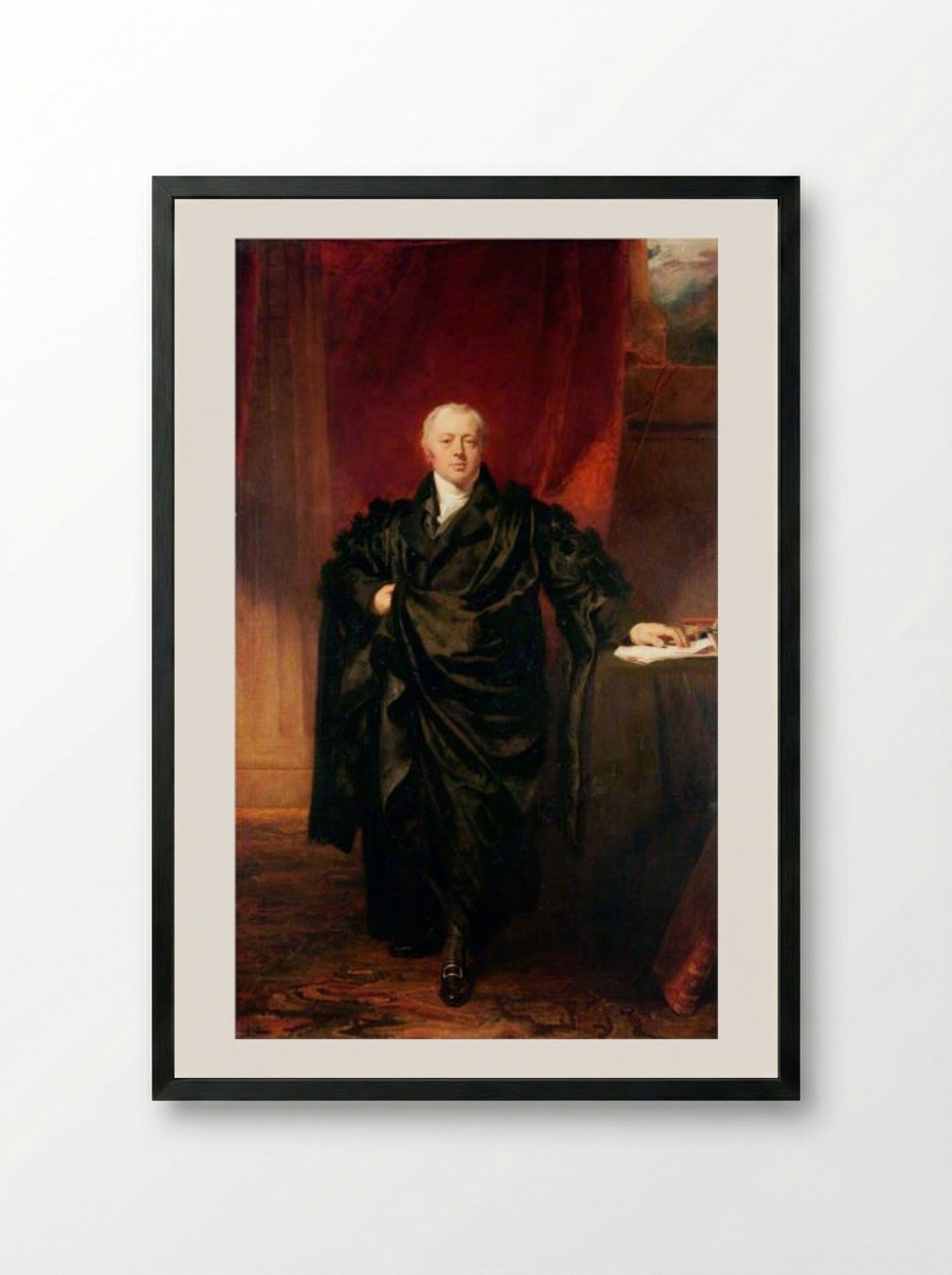 Portrait of Charles Harvey - Sir Thomas Lawrence - Framed Print Black