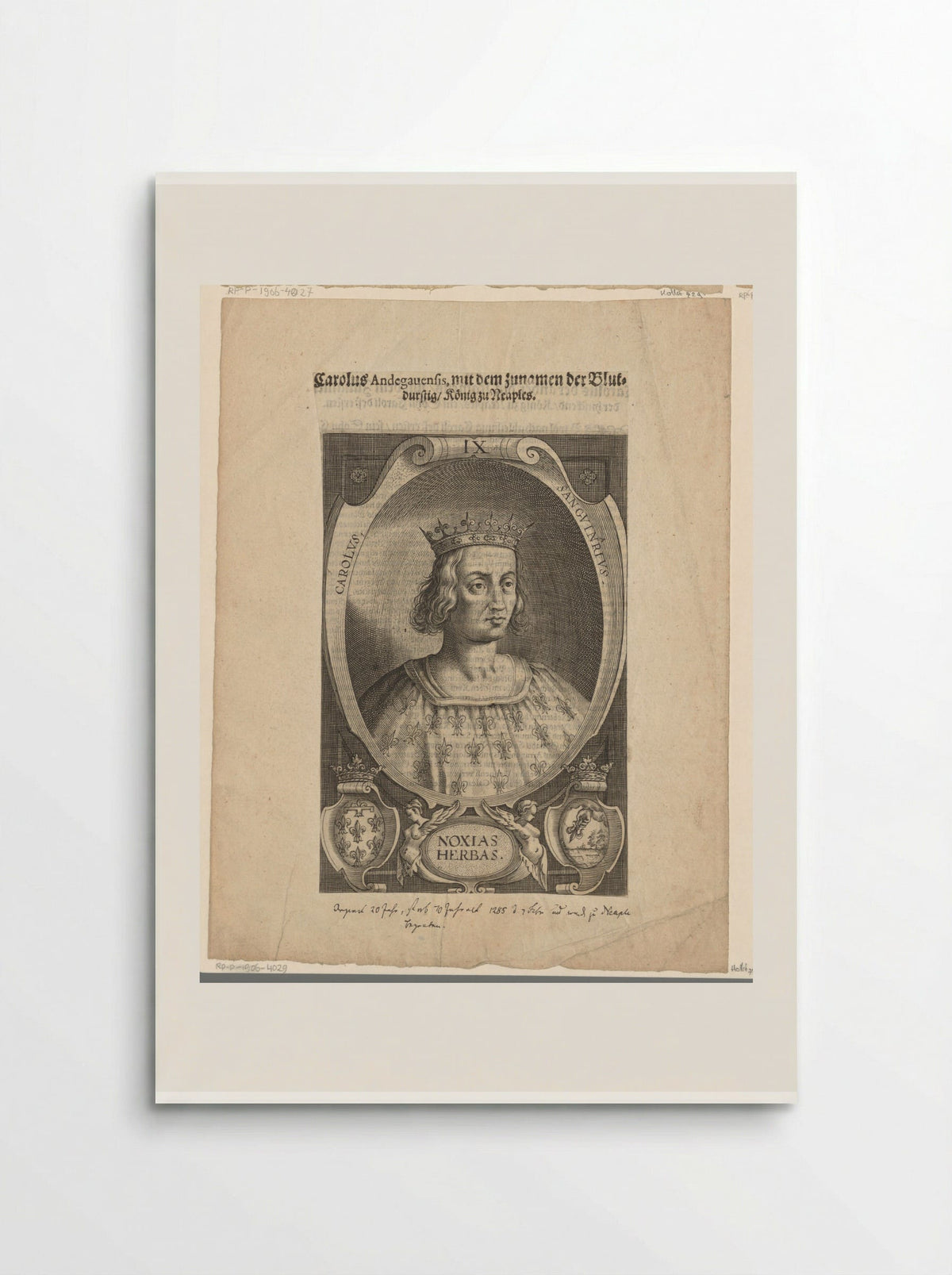 Portrait of Charles I, King of Naples - Lucas Kilian - Poster