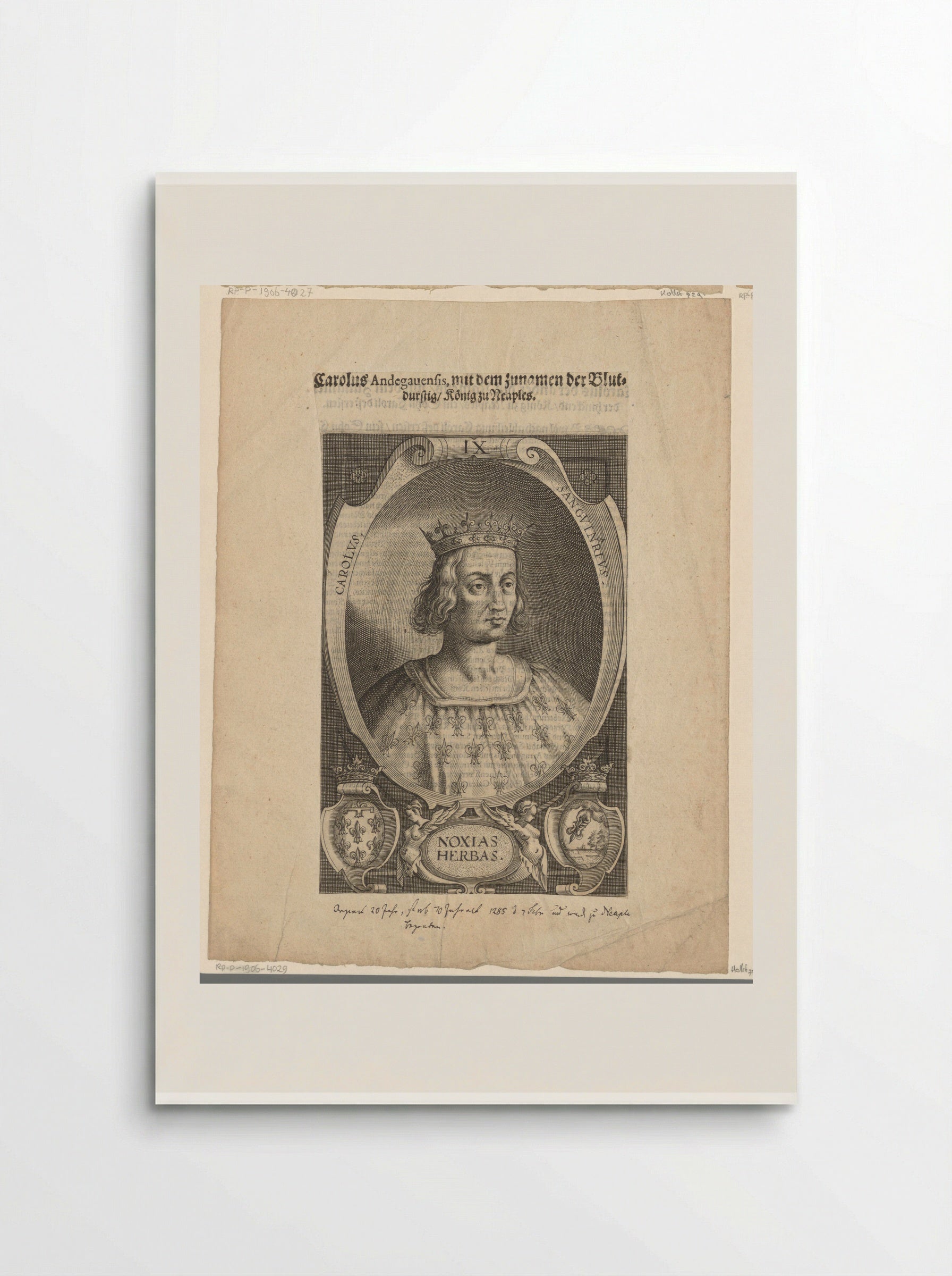 Portrait of Charles I, King of Naples - Lucas Kilian - Poster