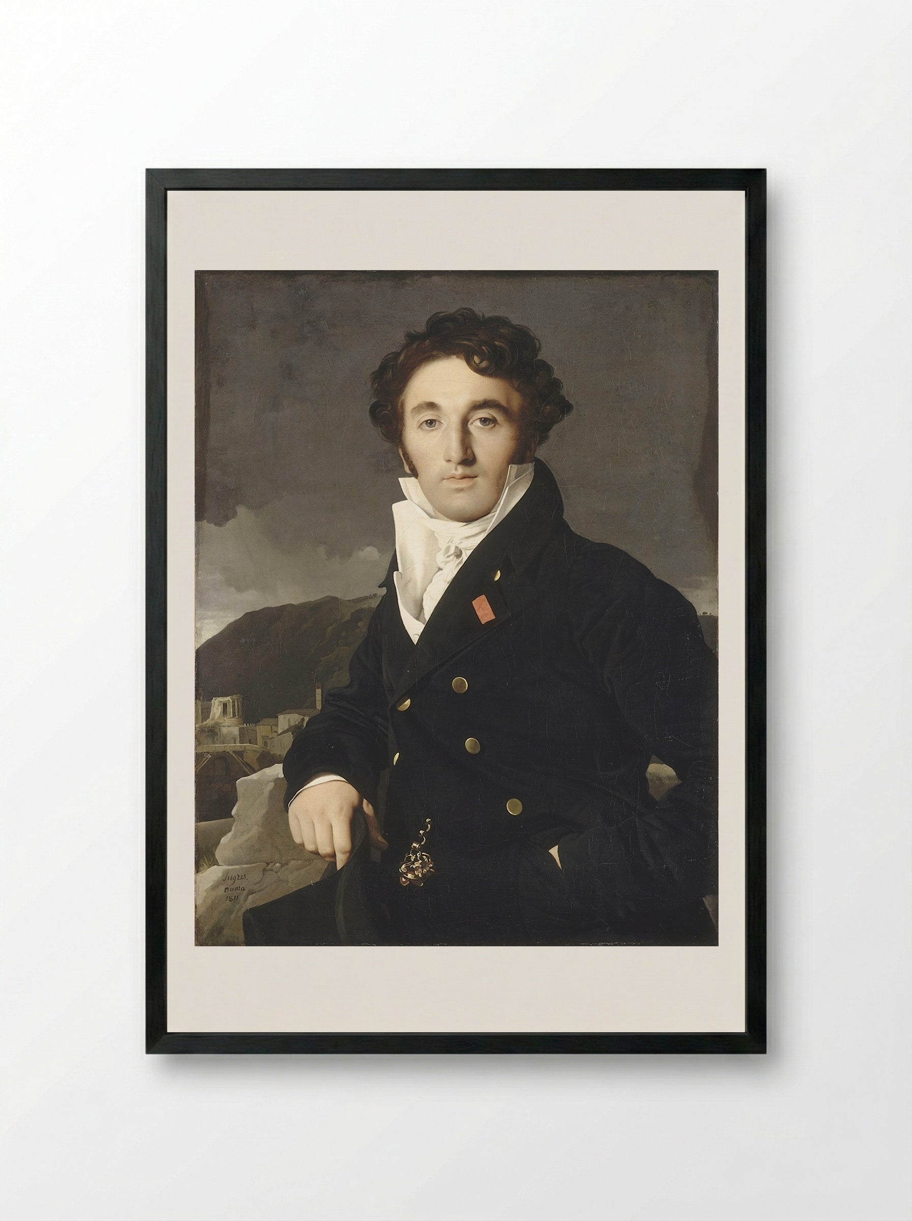 Portrait of Charles-Joseph-Laurent Cordier - Jean Auguste Dominique Ingres - Framed Print Black