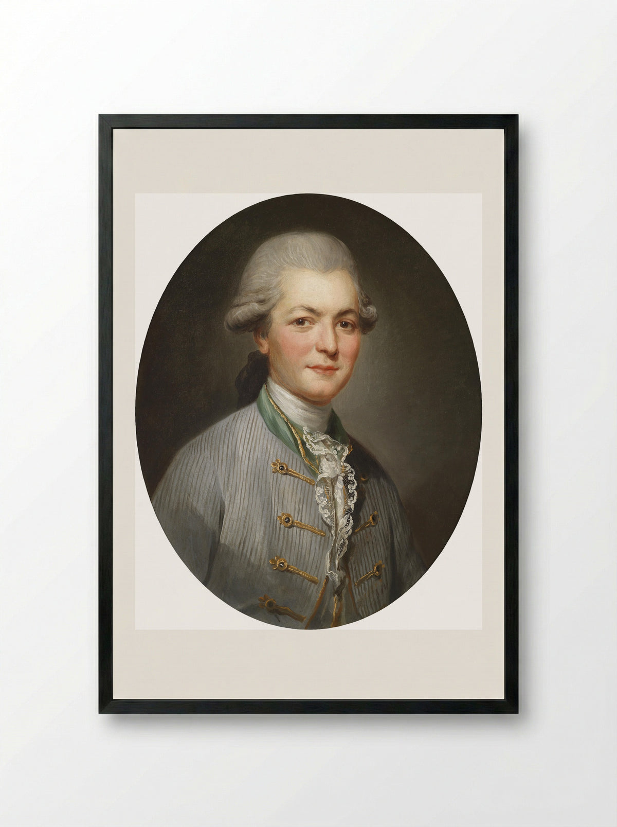 Portrait of Charles Joseph de Pallu - Joseph Ducreux - Framed Print Black