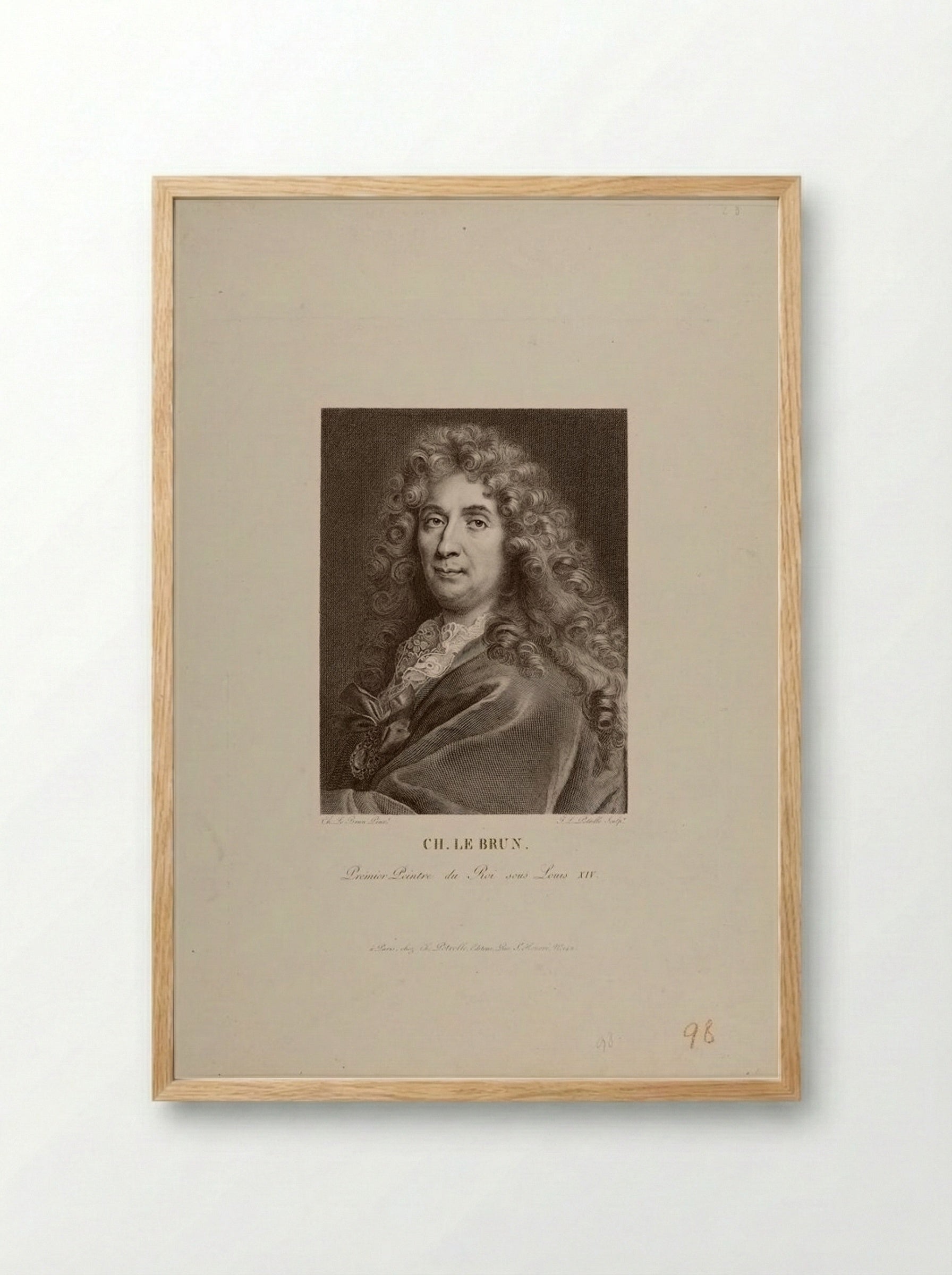 Portrait of Charles Le Brun - Jean Louis Potrelle - Framed Print Wood
