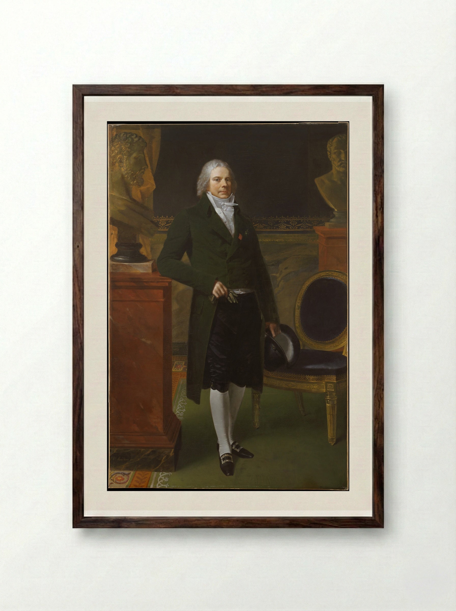 Portrait of Charles Maurice de Talleyrand-Perigord - Pierre-Paul Prud'hon - Framed Print Dark Wood