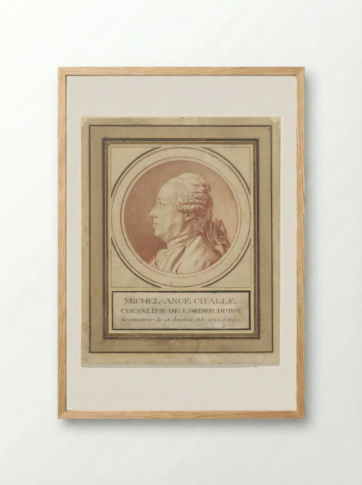 Portrait of Charles-Michel-Ange Challe - Louis Rolland Trinquesse - Framed Print Wood