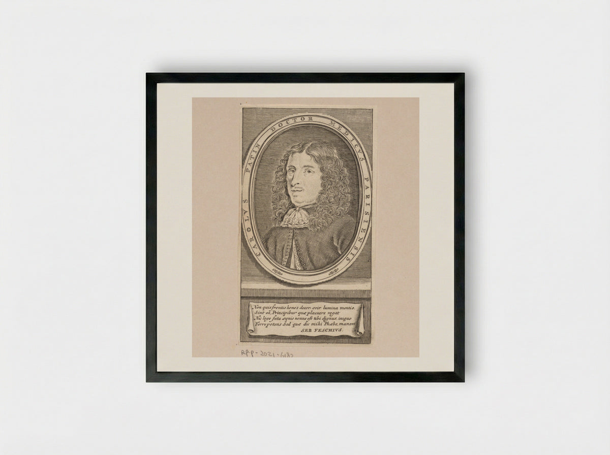 Portrait of Charles Patin - Pieter Mortier (I) - Framed Print Black