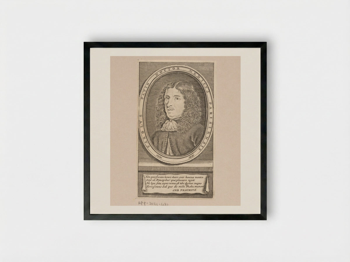 Portrait of Charles Patin - Pieter Mortier (I) - Framed Print Black