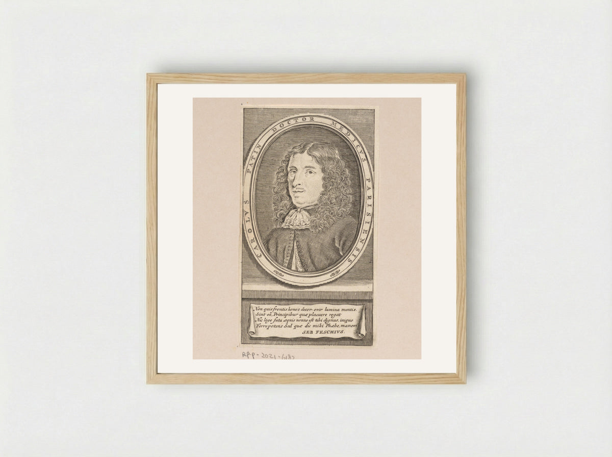 Portrait of Charles Patin - Pieter Mortier (I) - Framed Print Wood